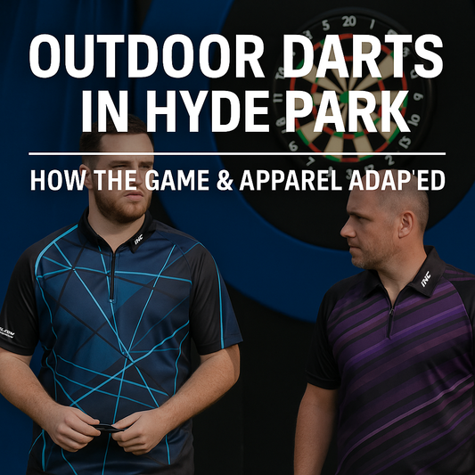 Two darts players wearing modern custom shirts | INC-APPAREL