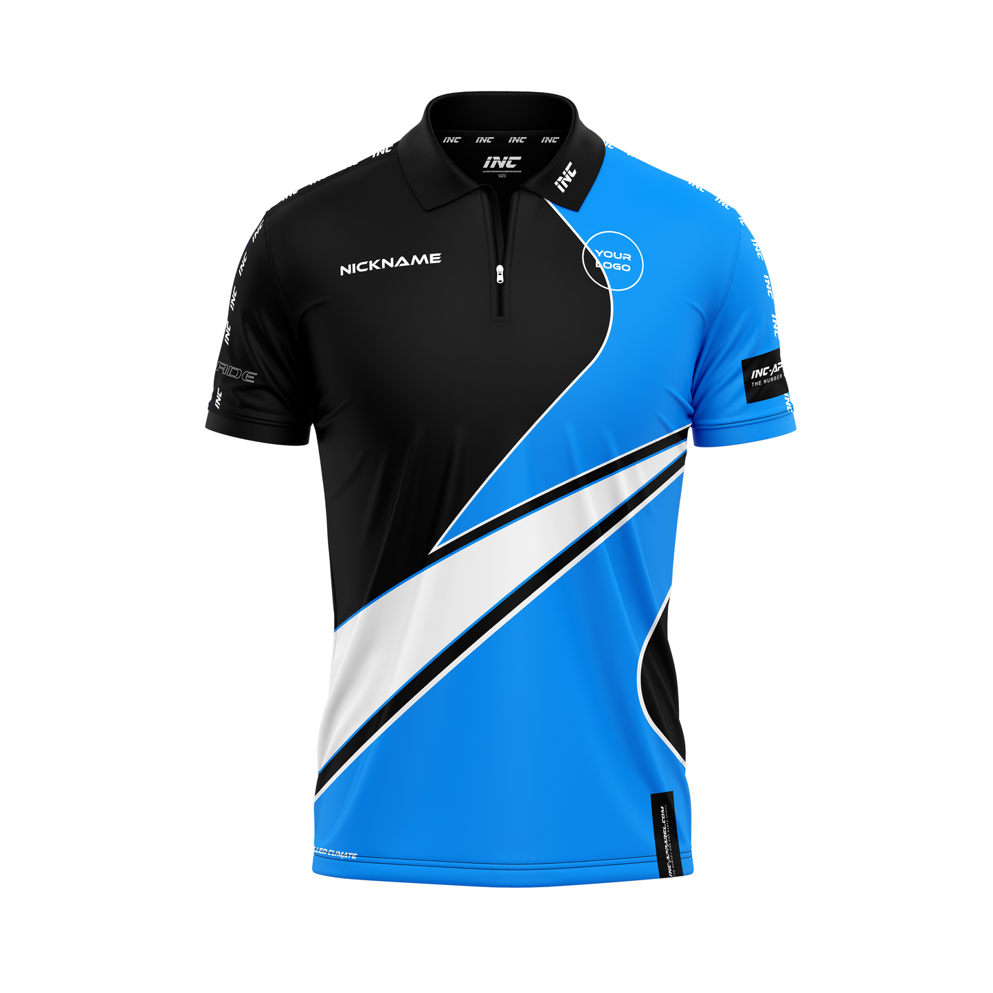 Blade Seco Zip Polo Darts Shirt – Front view | INC-APPAREL