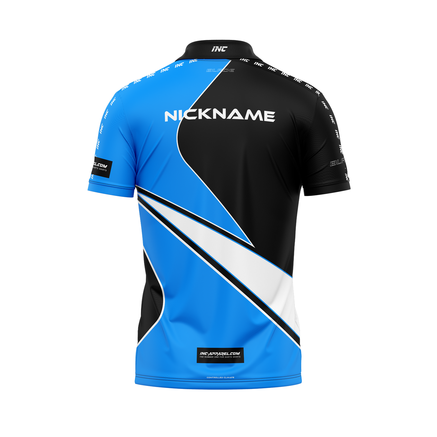 Blade Seco Zip Polo Darts Shirt – Back view | INC-APPAREL