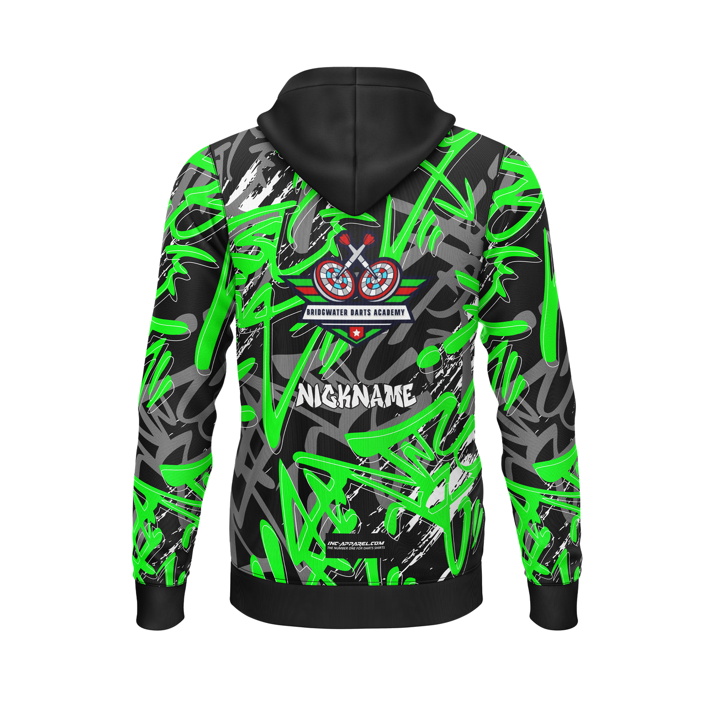 Bridgwater JDC Darts Academy Hoodie – Back View | INC-APPAREL