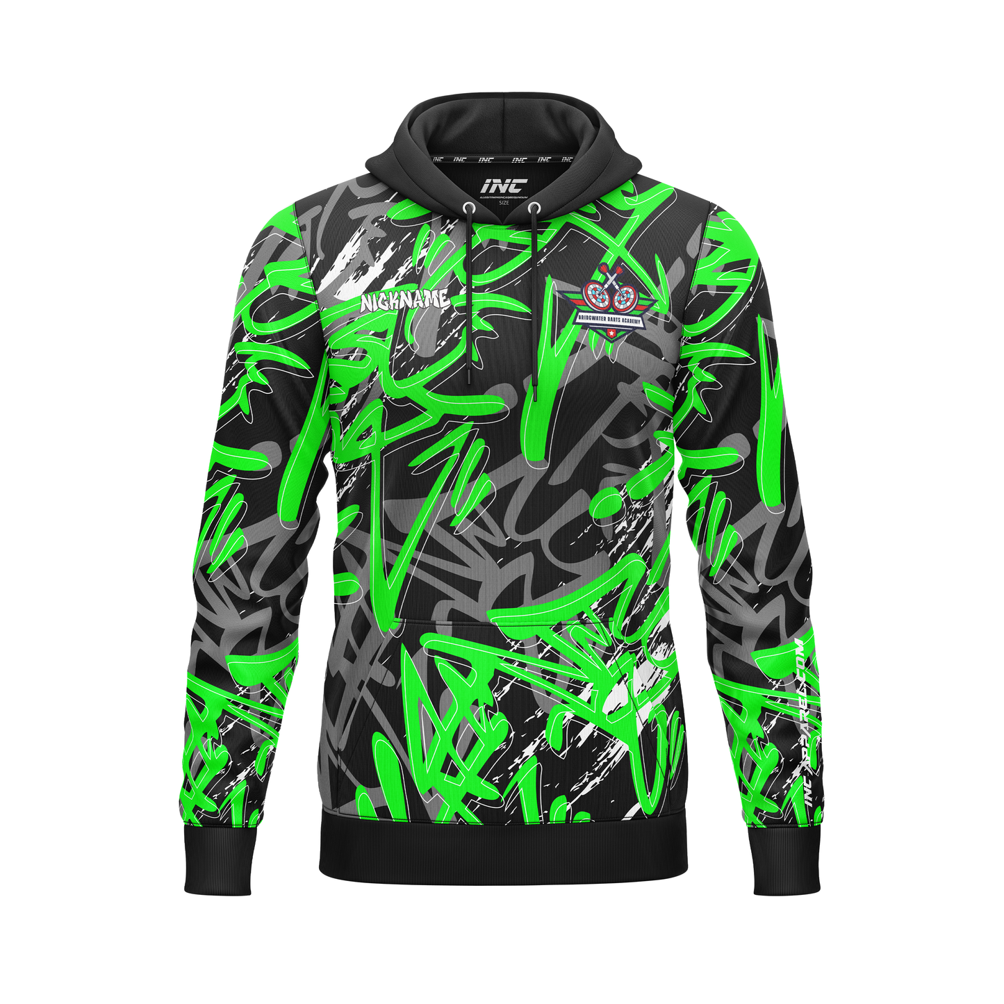 Bridgwater JDC Darts Academy Hoodie – Front View | INC-APPAREL