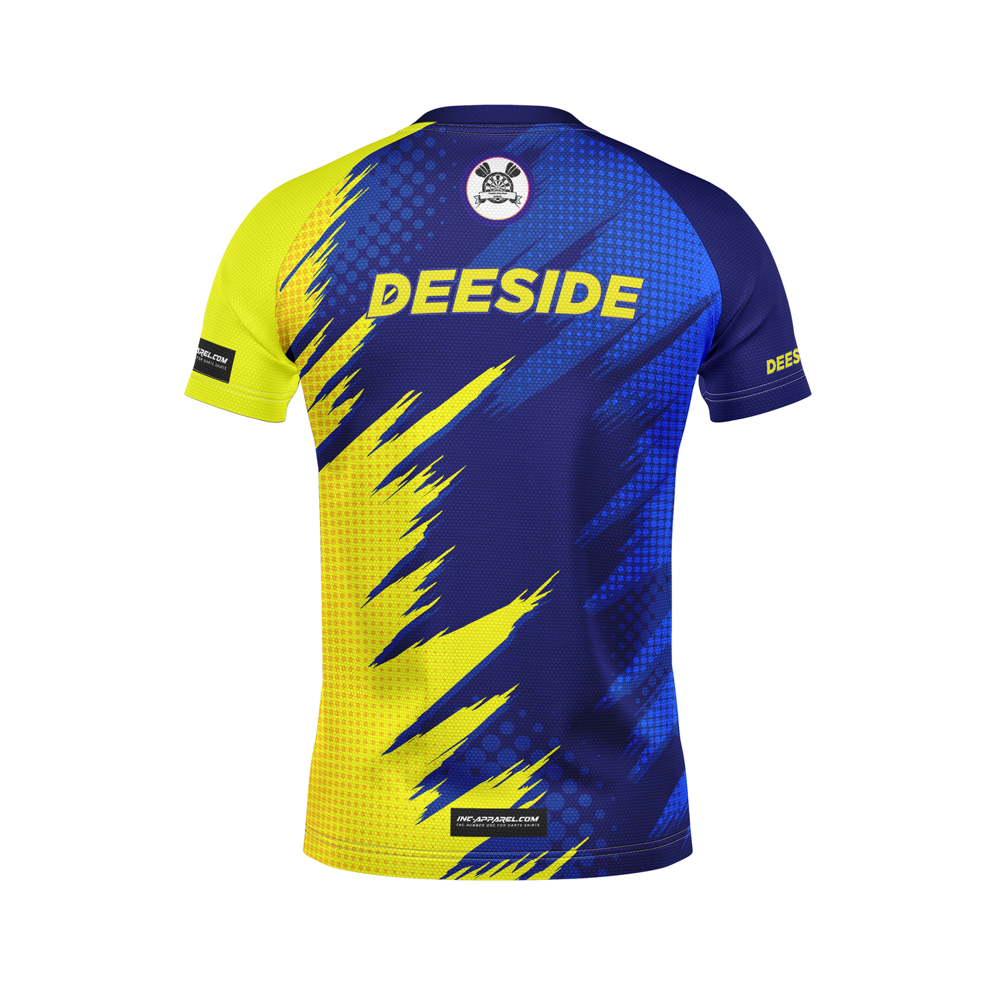 Deeside Junior Darts Academy training tee – back view with custom name | INC-APPAREL