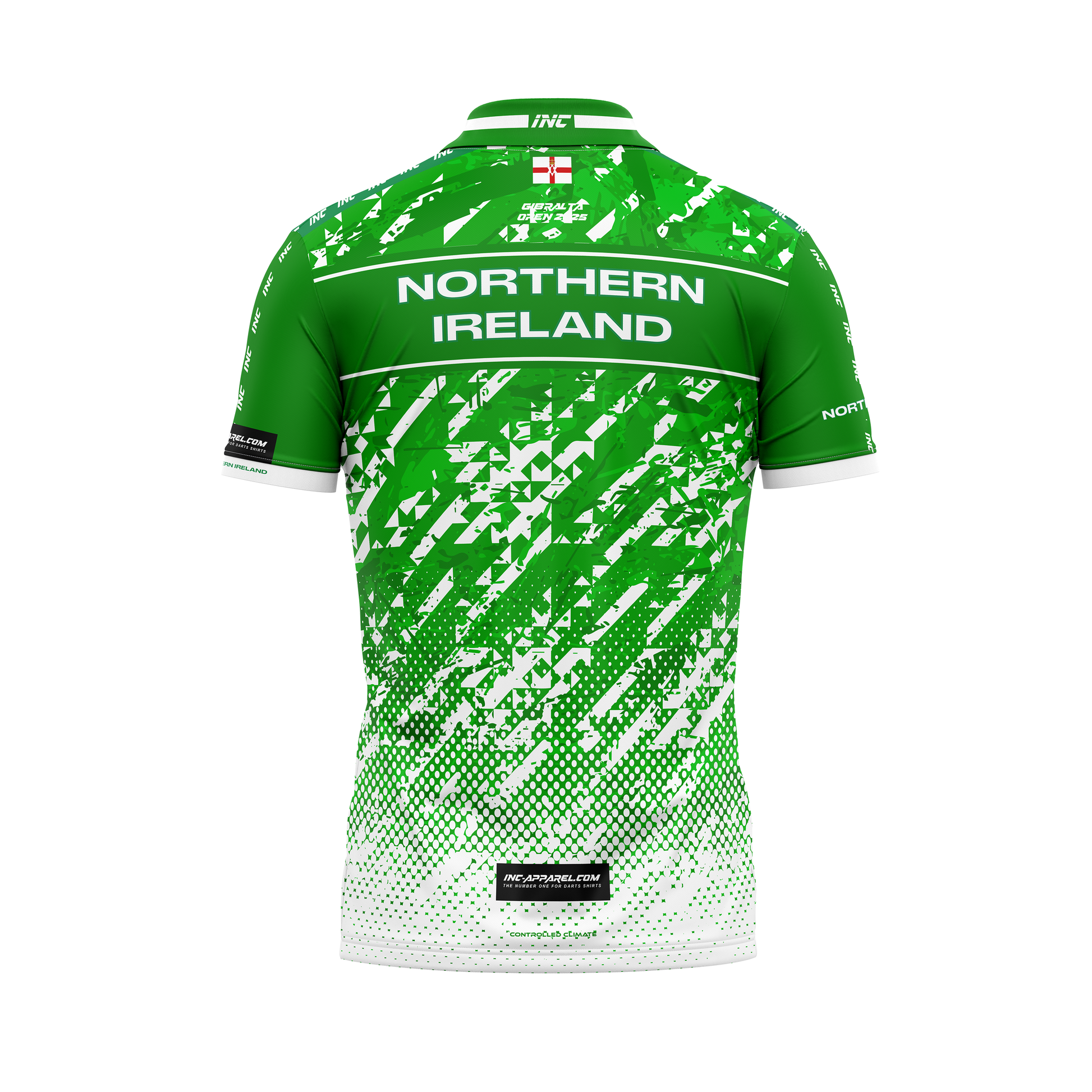 Official JDC Northern Ireland Gibraltar Open Zip Polo Shirt – Back View | INC-APPAREL