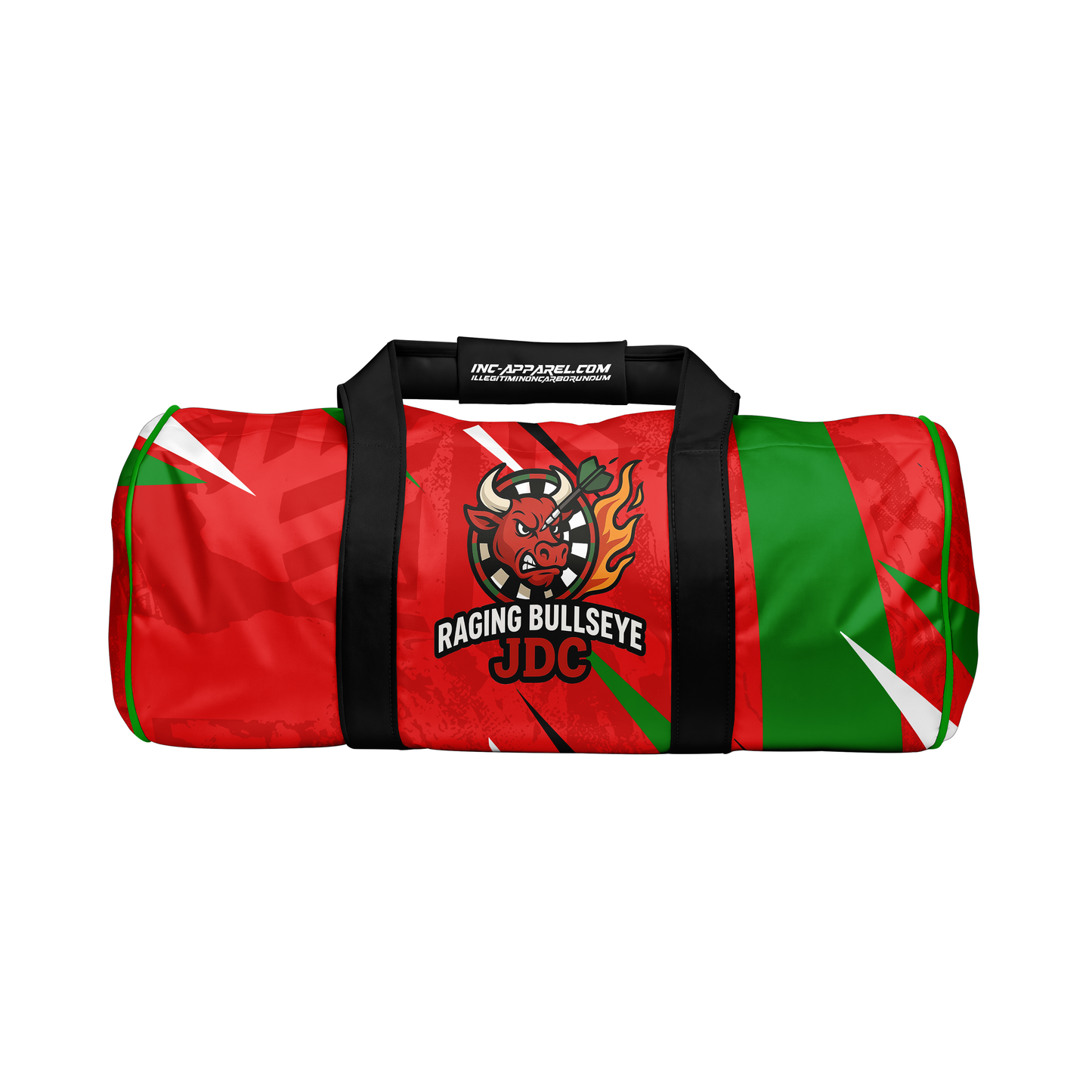 Official Raging Bullseye JDC Kit Bag from INC-APPAREL – junior darts academy kit bag with official branding.