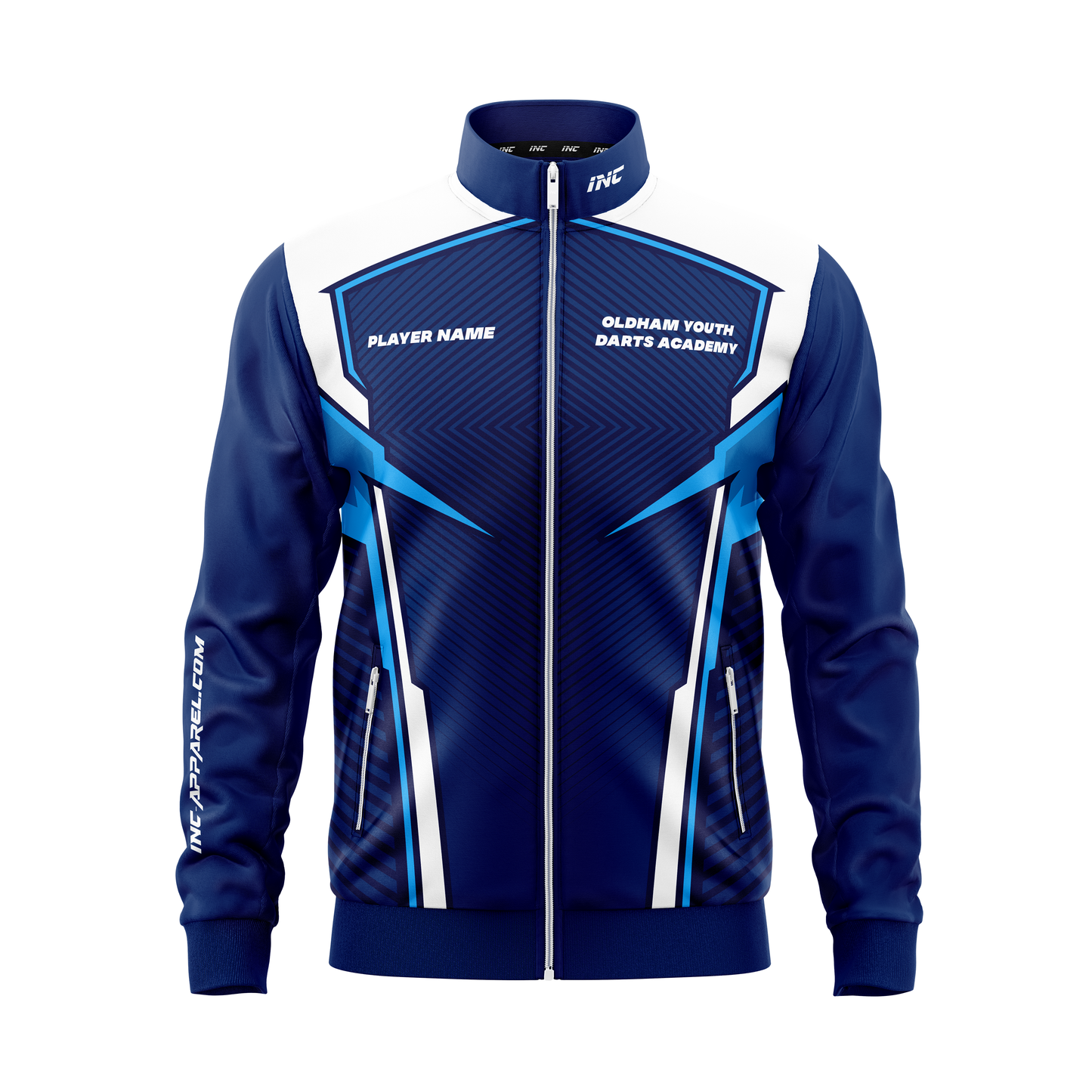 Oldham Youth Darts Academy Tournament Jacket – Front View | INC-APPAREL