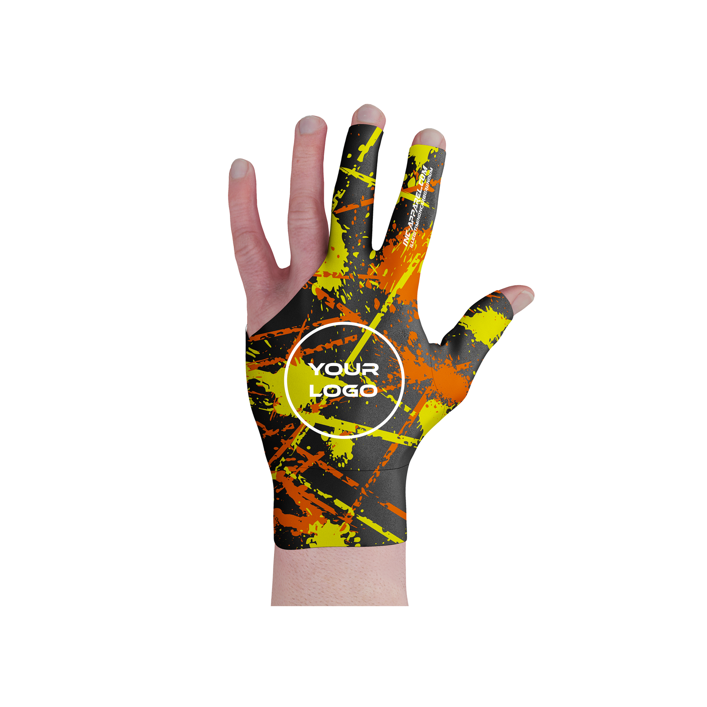 Anarchy Aurantius orange and black performance pool glove from INC-APPAREL