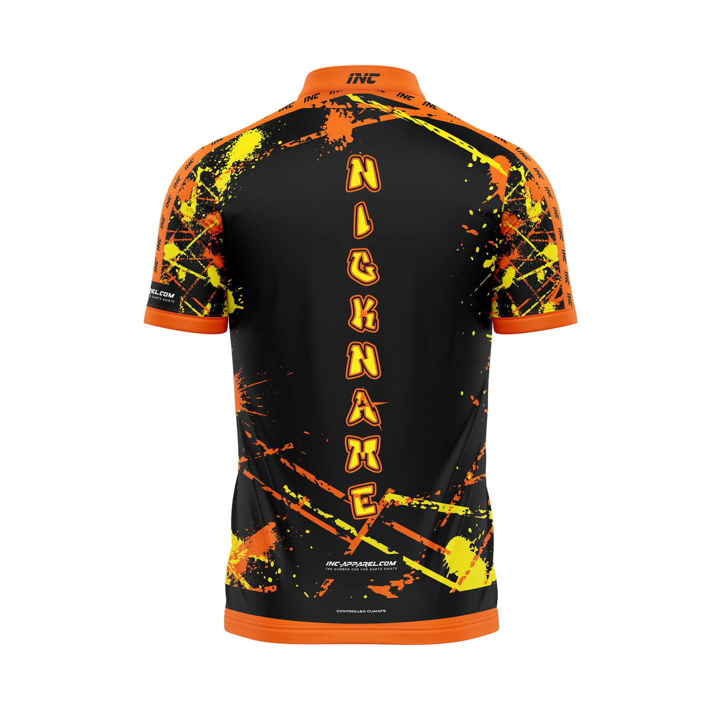 Anarchy Aurantius Pro1 Darts Shirt – Back View | INC-APPAREL