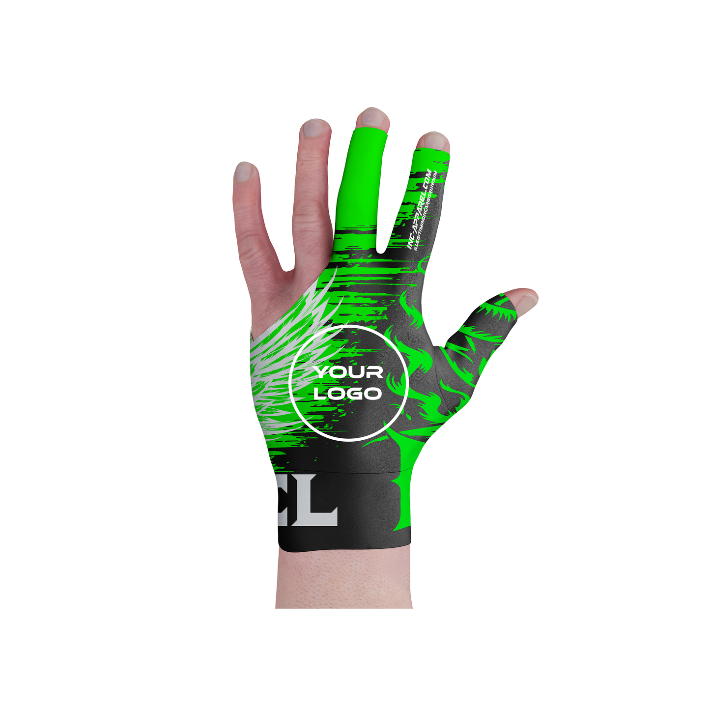 Anima Duplex black and green performance pool glove from INC-APPAREL
