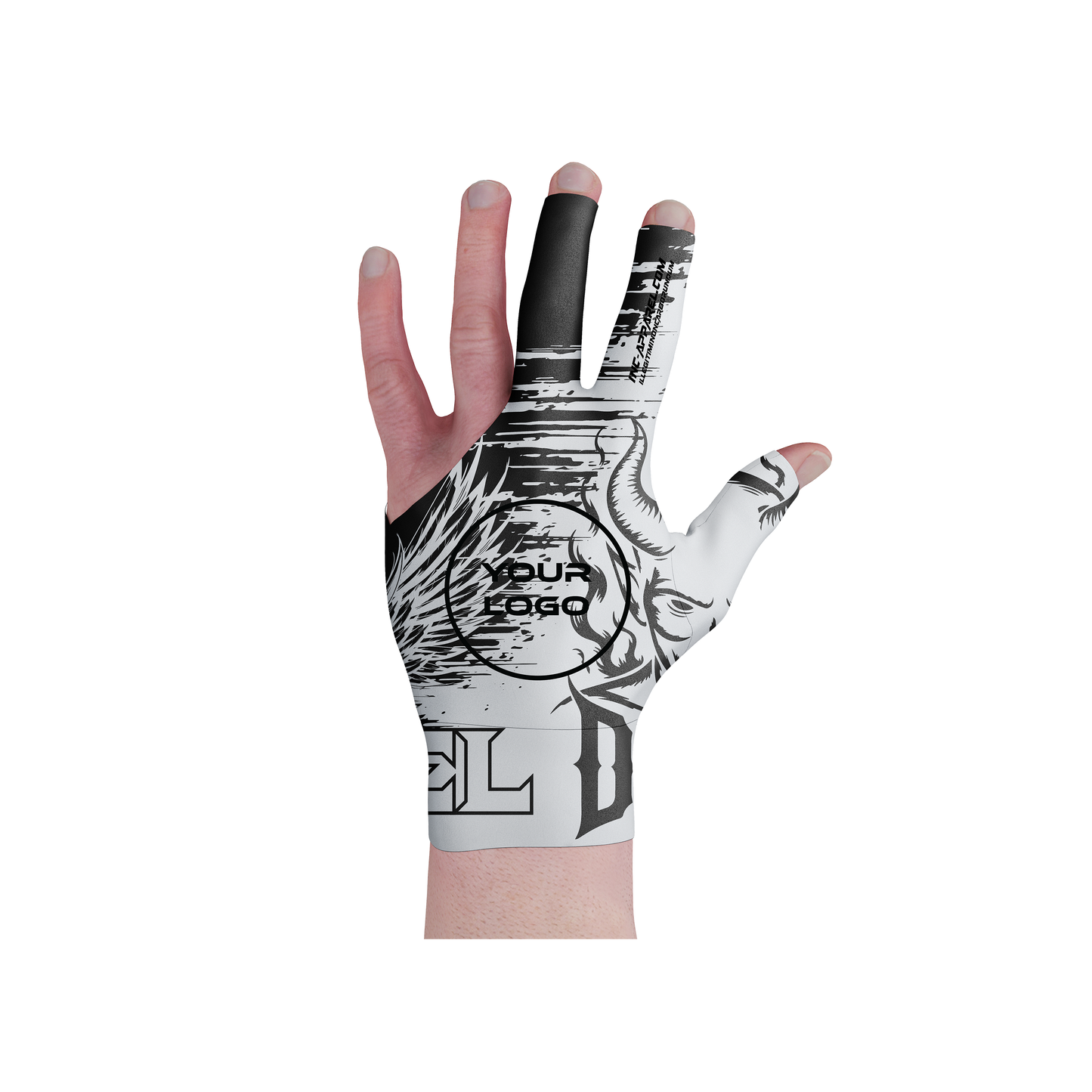 Anima Duplex white and black performance pool glove from INC-APPAREL