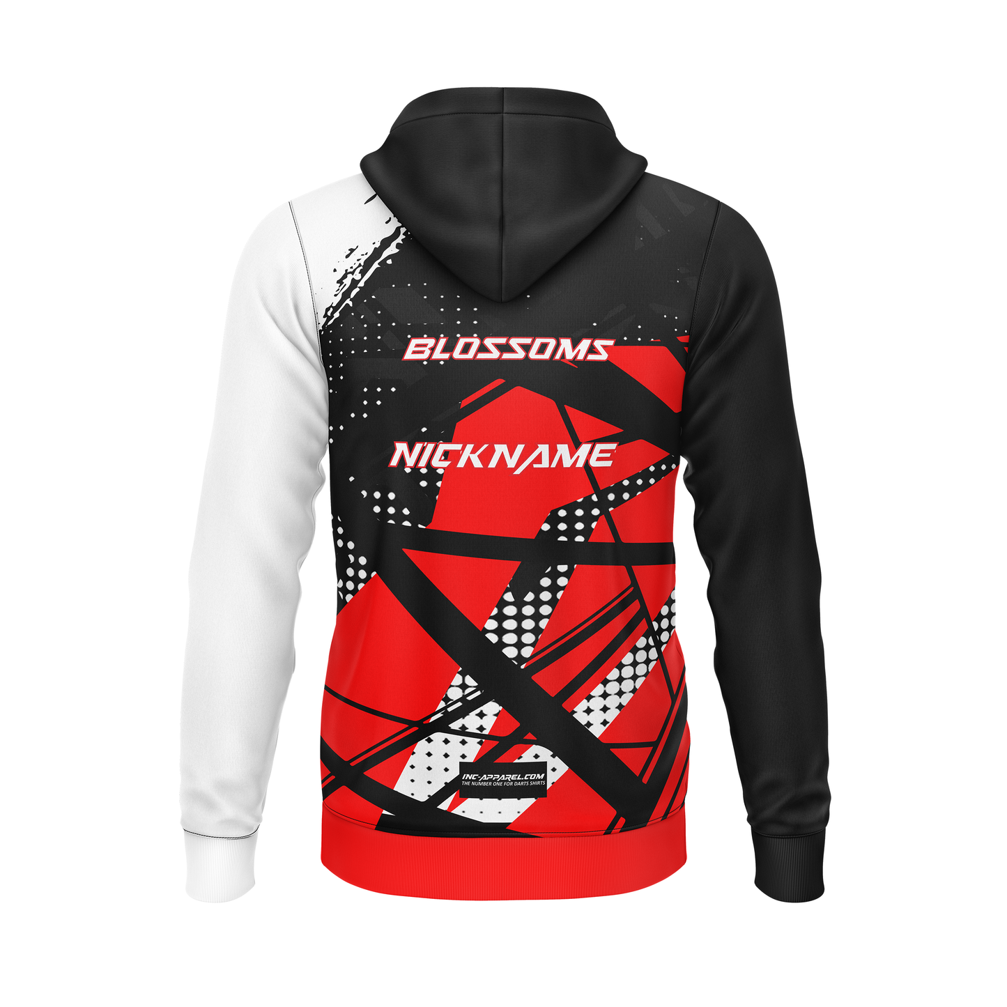 Blossoms Junior Darts Academy Hoodie – Back View | INC-APPAREL