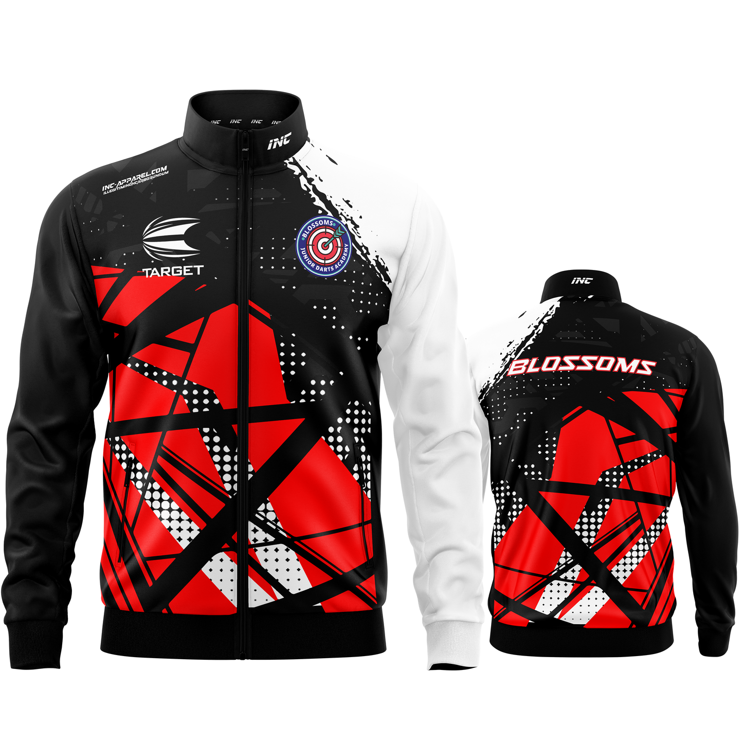 Blossoms Junior Darts Academy Tournament Jacket – Front View | INC-APPAREL