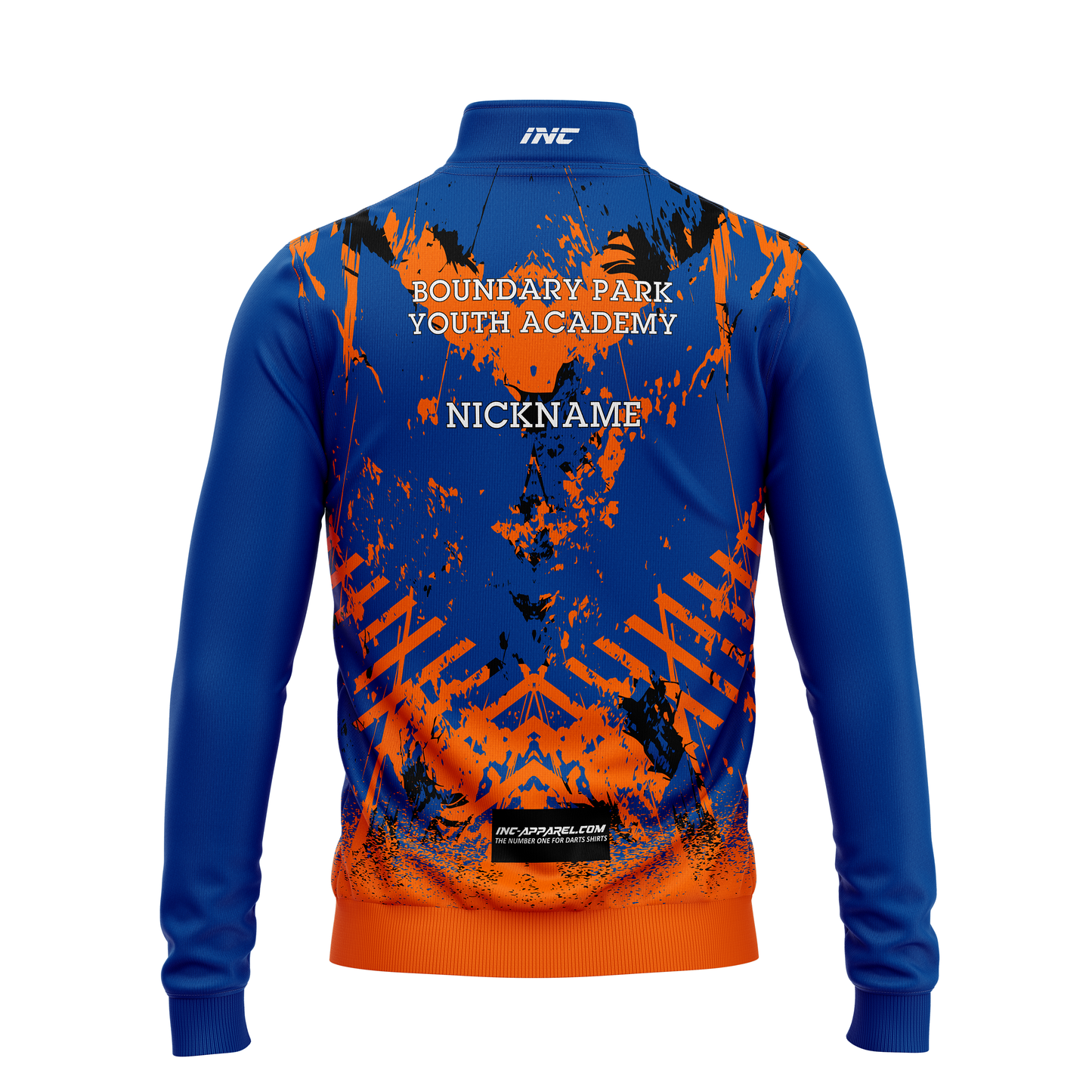 Boundary Park Youth Darts Academy Quarter Zip Midlayer – Back View | INC-APPAREL