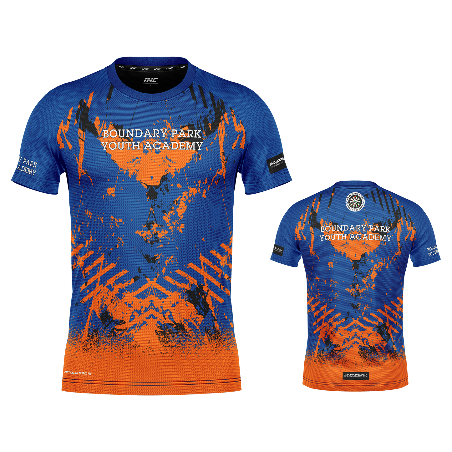 Boundary Park Youth Darts Academy Training Tee – Both Views | INC-APPAREL