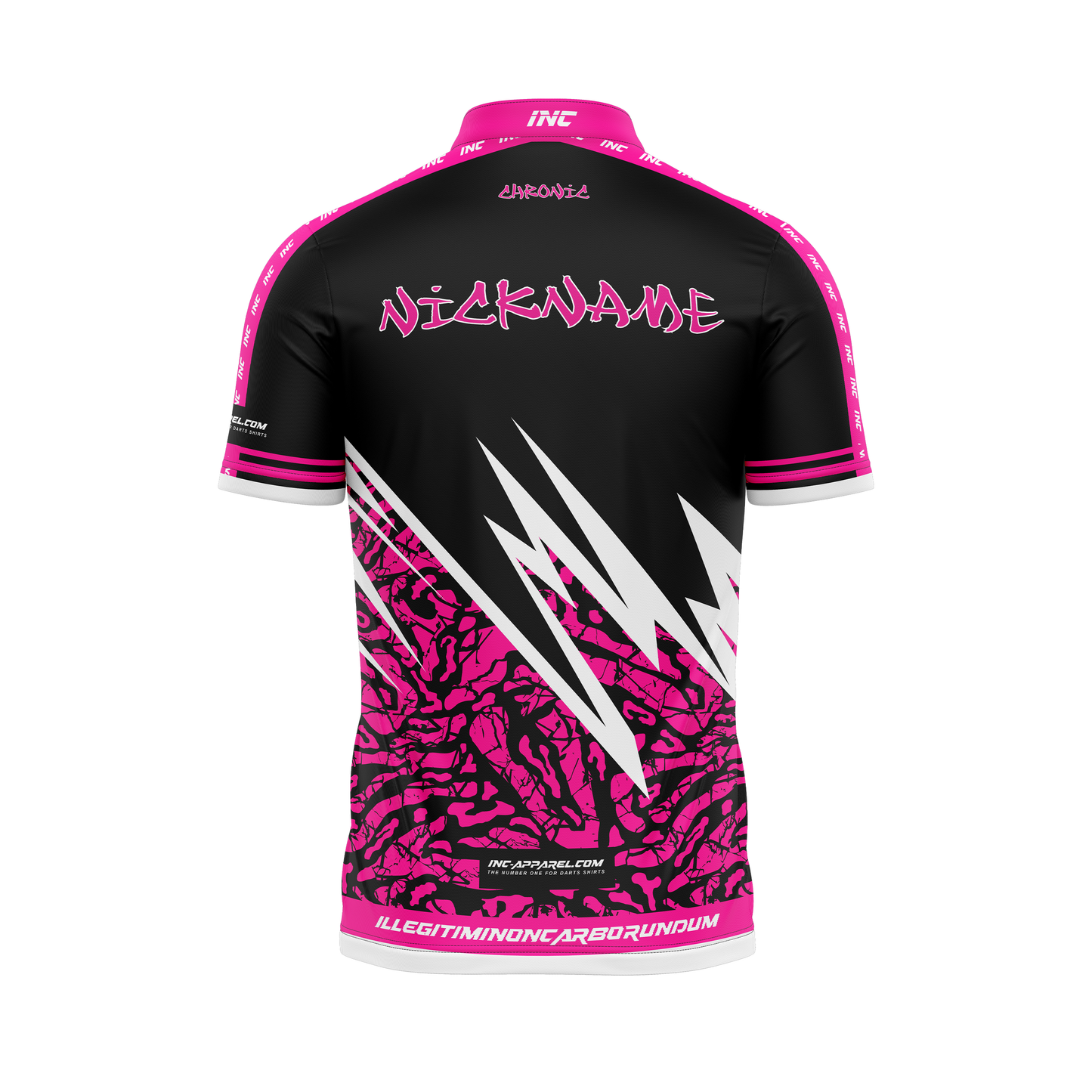 Chronic Fluctus Pro-1 Darts Shirt – Black – Back View | INC-APPAREL