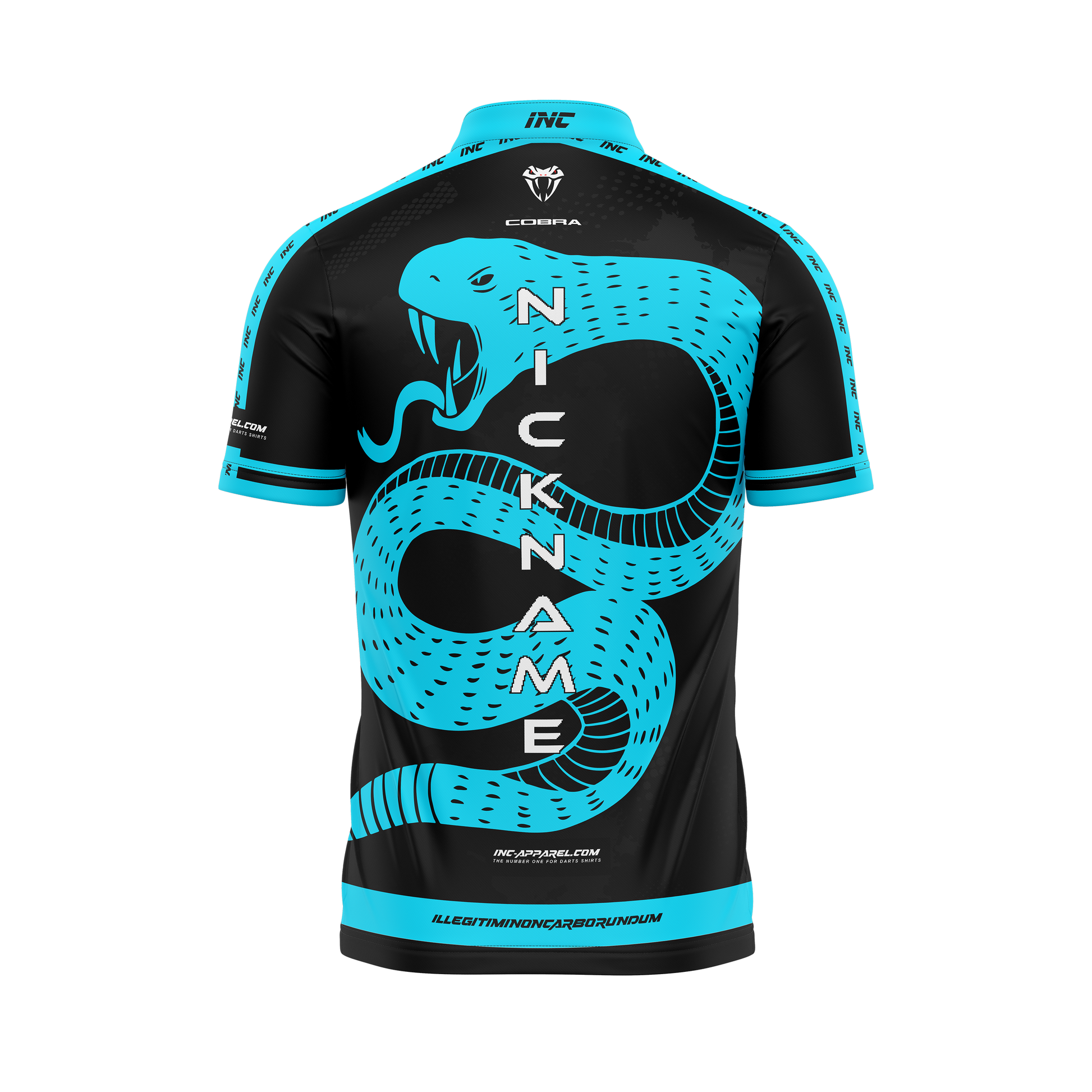 Cobra Naja Caeruleus Pro-1 Darts Shirt – Back View | INC-APPAREL