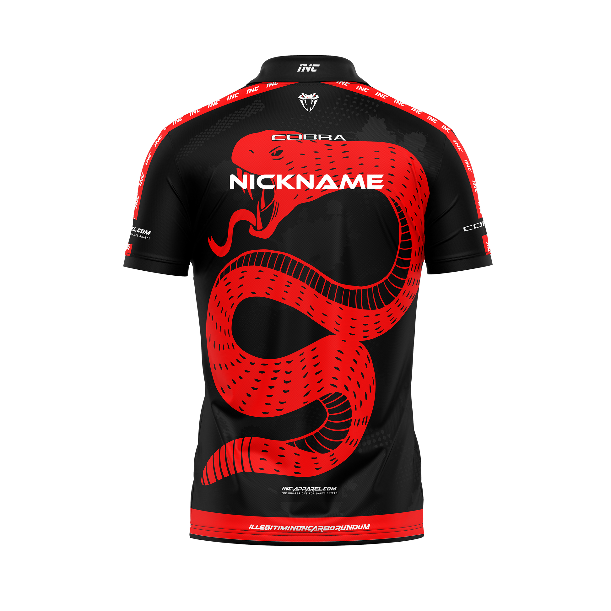 Cobra Naja Pallida Zip Polo Darts Shirt – Back View | INC-APPAREL