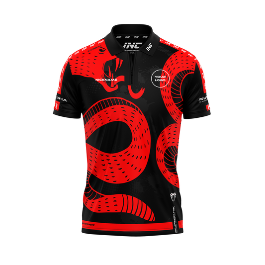 Cobra Naja Pallida Zip Polo Darts Shirt – Front View | INC-APPAREL