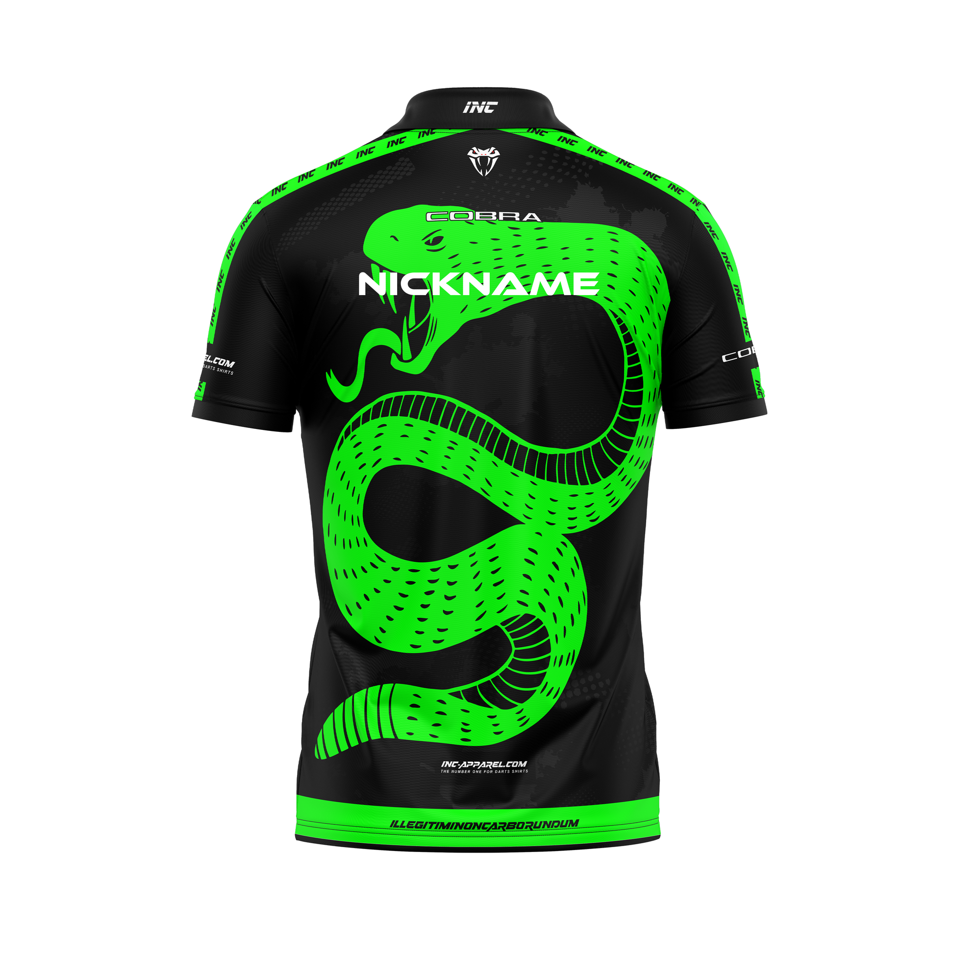 Cobra Naja Sumatrana Zip Polo Darts Shirt – Back View | INC-APPAREL
