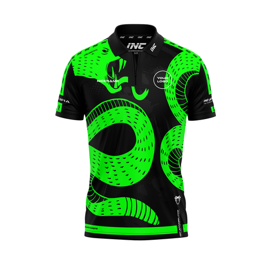 Cobra Naja Sumatrana Zip Polo Darts Shirt – Front View | INC-APPAREL