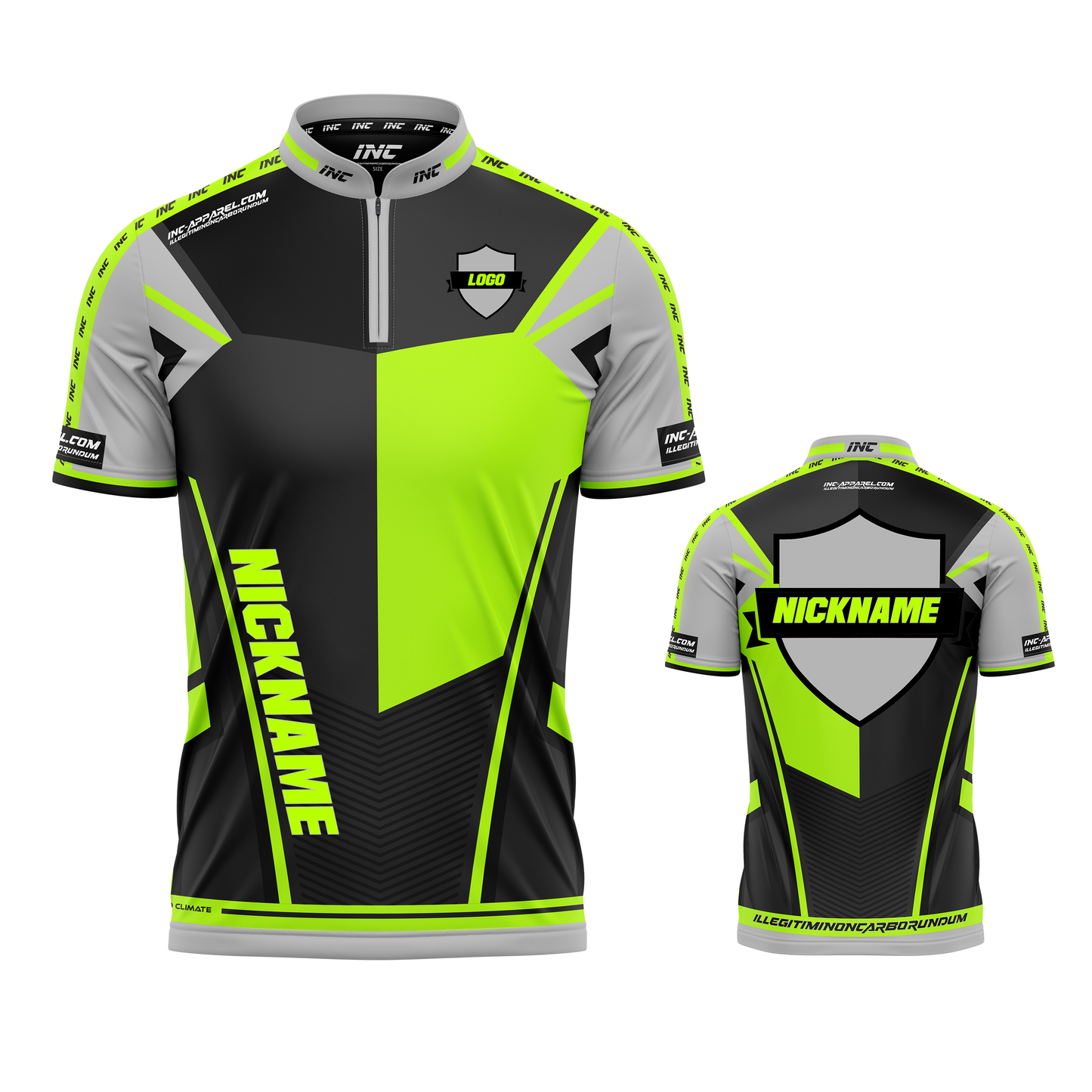 Defiant Rebellis Nucleus Green Grey and Black PRO1 Collar Darts Shirt from INC-APPAREL – Range Featured Shirt combining style, performance, and comfort.