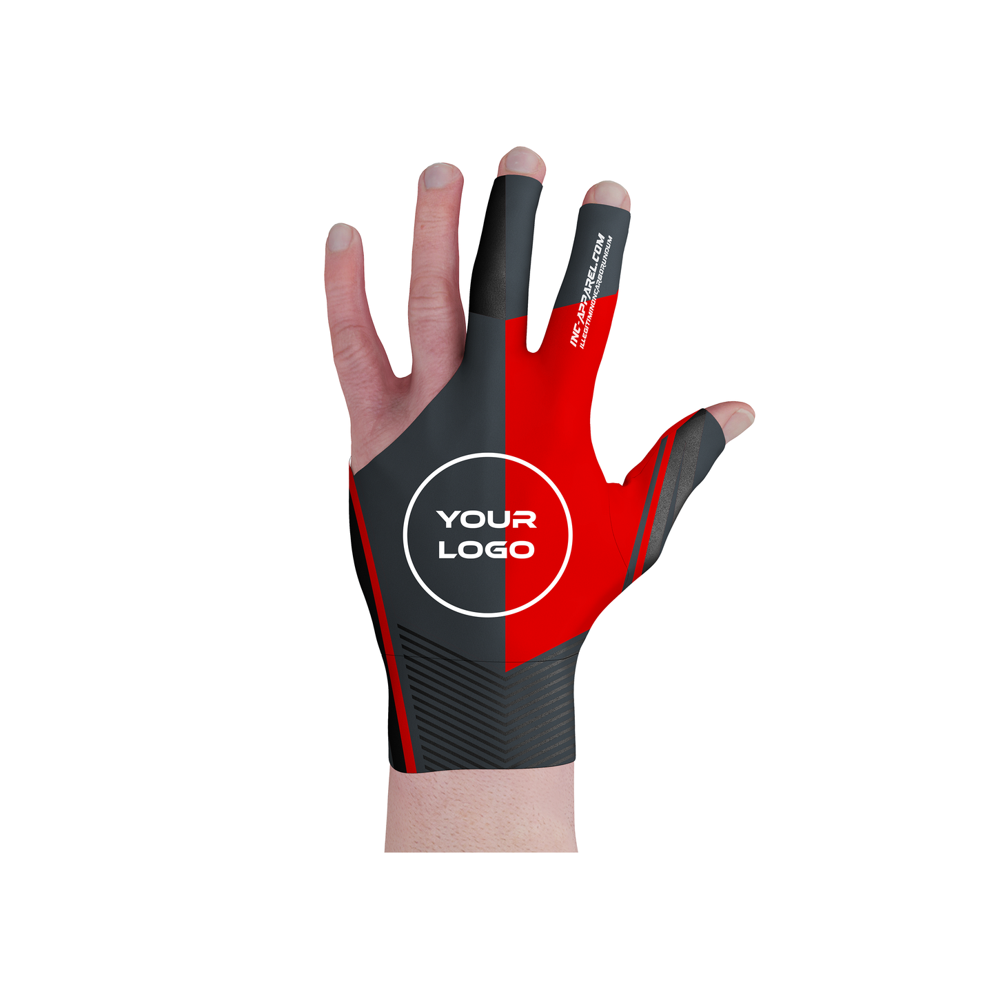 Defiant Rebellis Nucleus red grey and black performance pool glove from INC-APPAREL