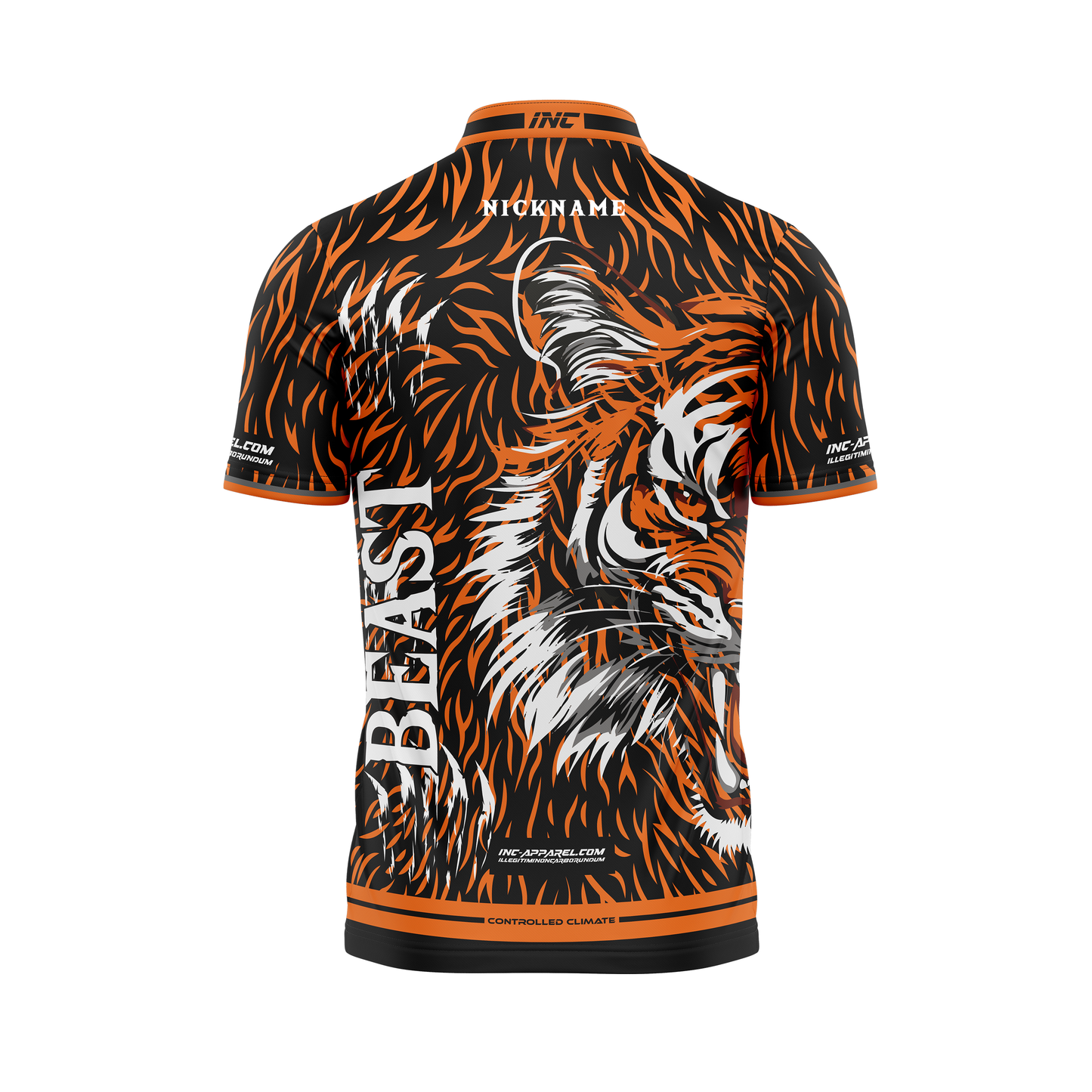 Back view of the Fera Saeva Pro1 Darts Shirt From INC-APPAREL