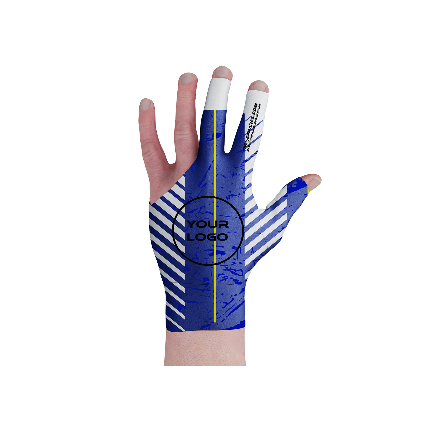 Glacialis Lumen blue yellow and white performance pool glove from INC-APPAREL