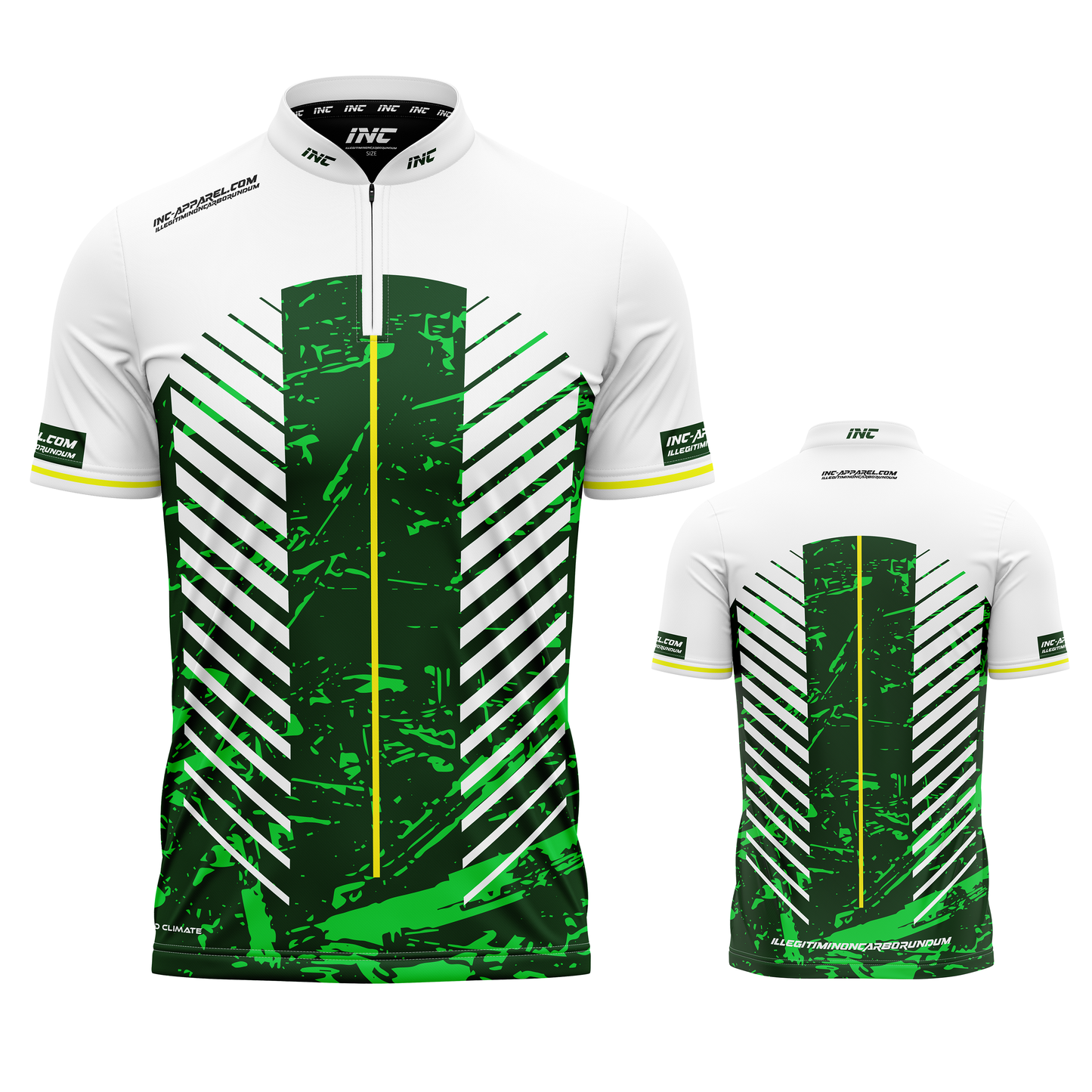 Glacialis Lumen green white and yellow XPRO Collar custom pool shirt from INC-APPAREL