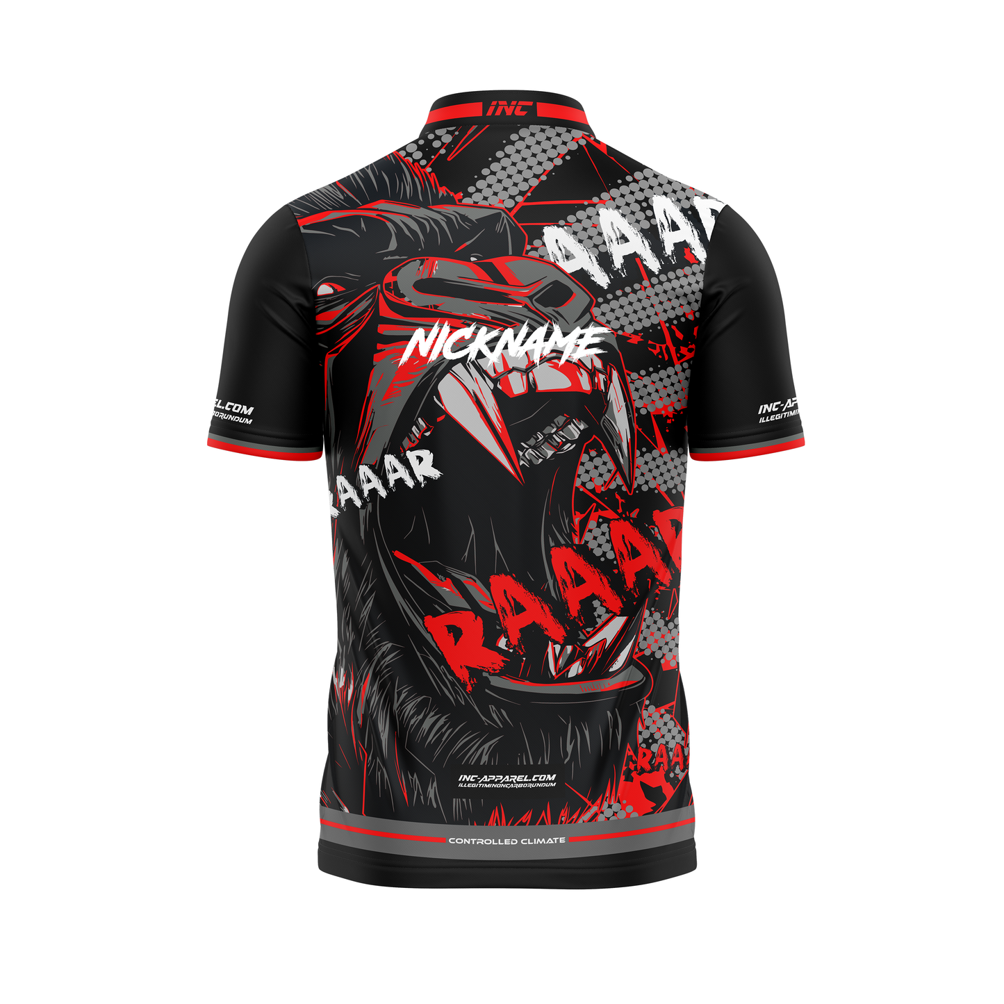 Back view of the Gorilla Beringei Pro1 Darts Shirt - INC-APPAREL