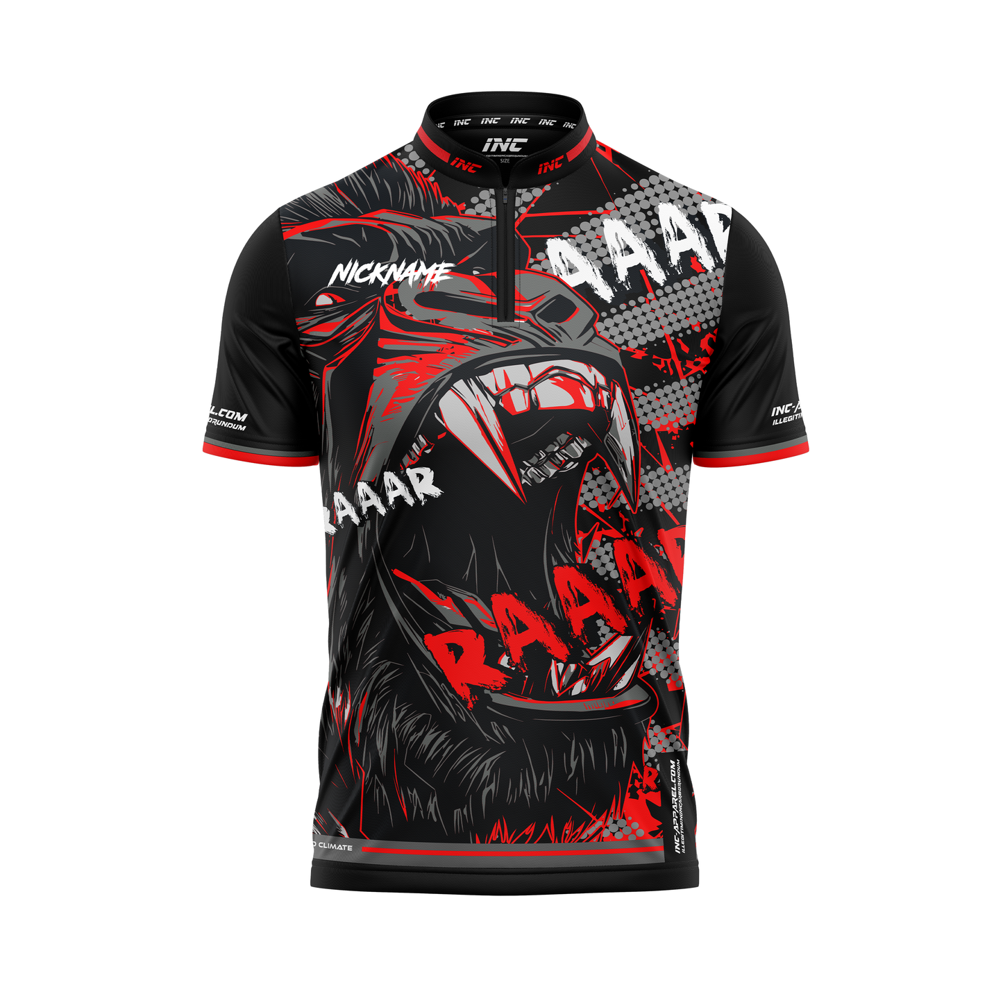 Front view of the Gorilla Beringei Pro1 Darts Shirt - INC_APPAREL