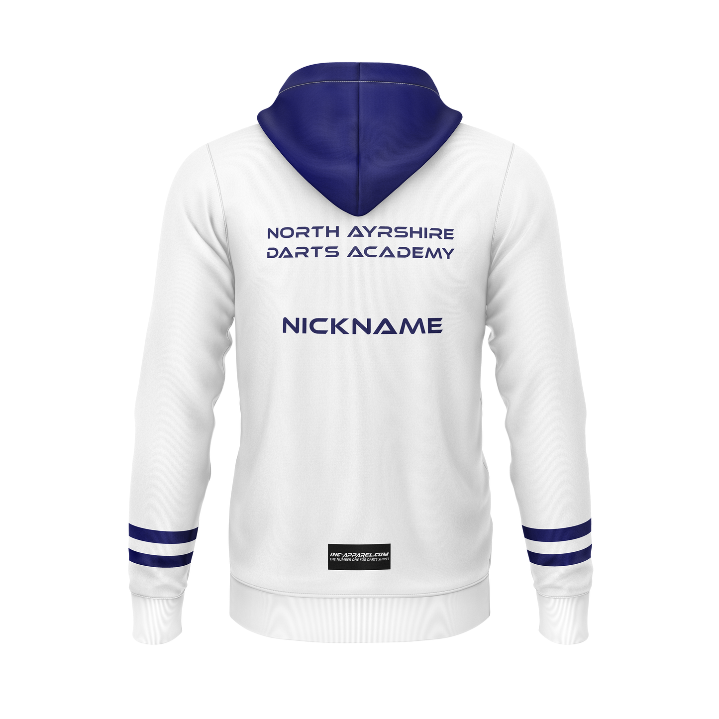 North Ayrshire Darts Academy Hoodie – Back View | INC-APPAREL