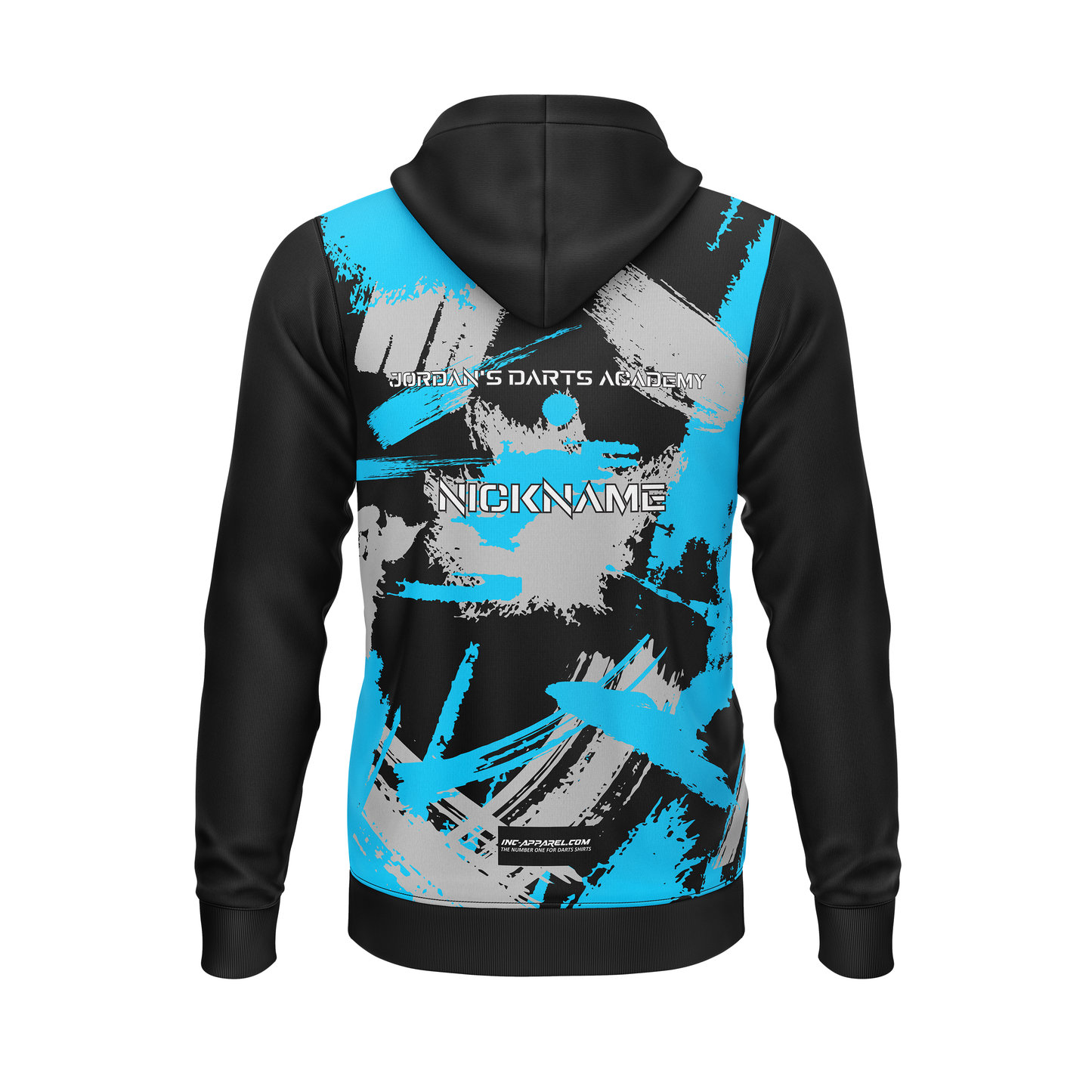 Jordan's Darts Academy Hoodie – Back View | INC-APPAREL