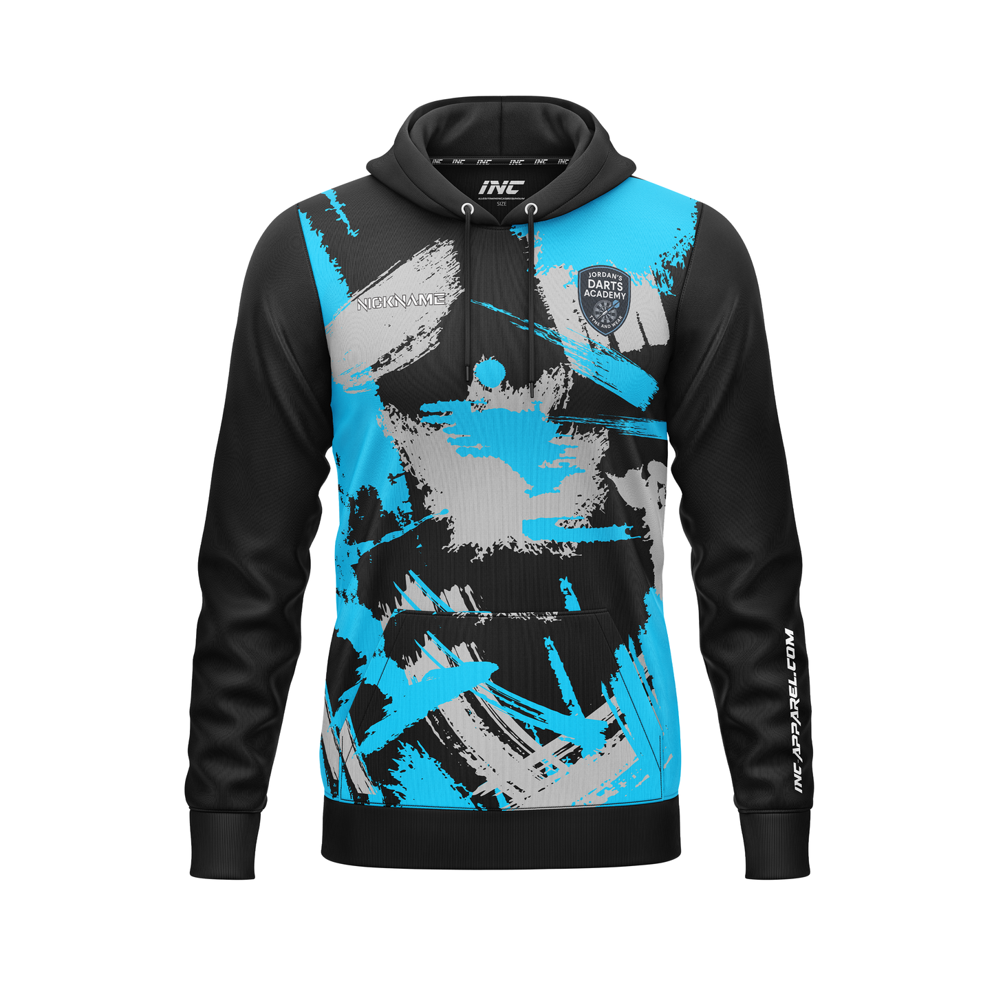 Jordan's Darts Academy Hoodie – Front View | INC-APPAREL