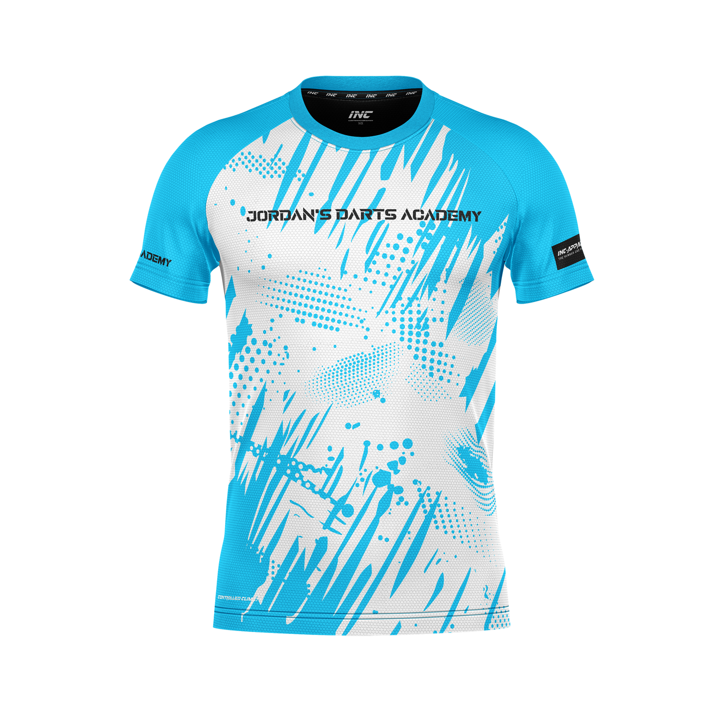 Jordan's Darts Academy Training Tee – Front View | INC-APPAREL