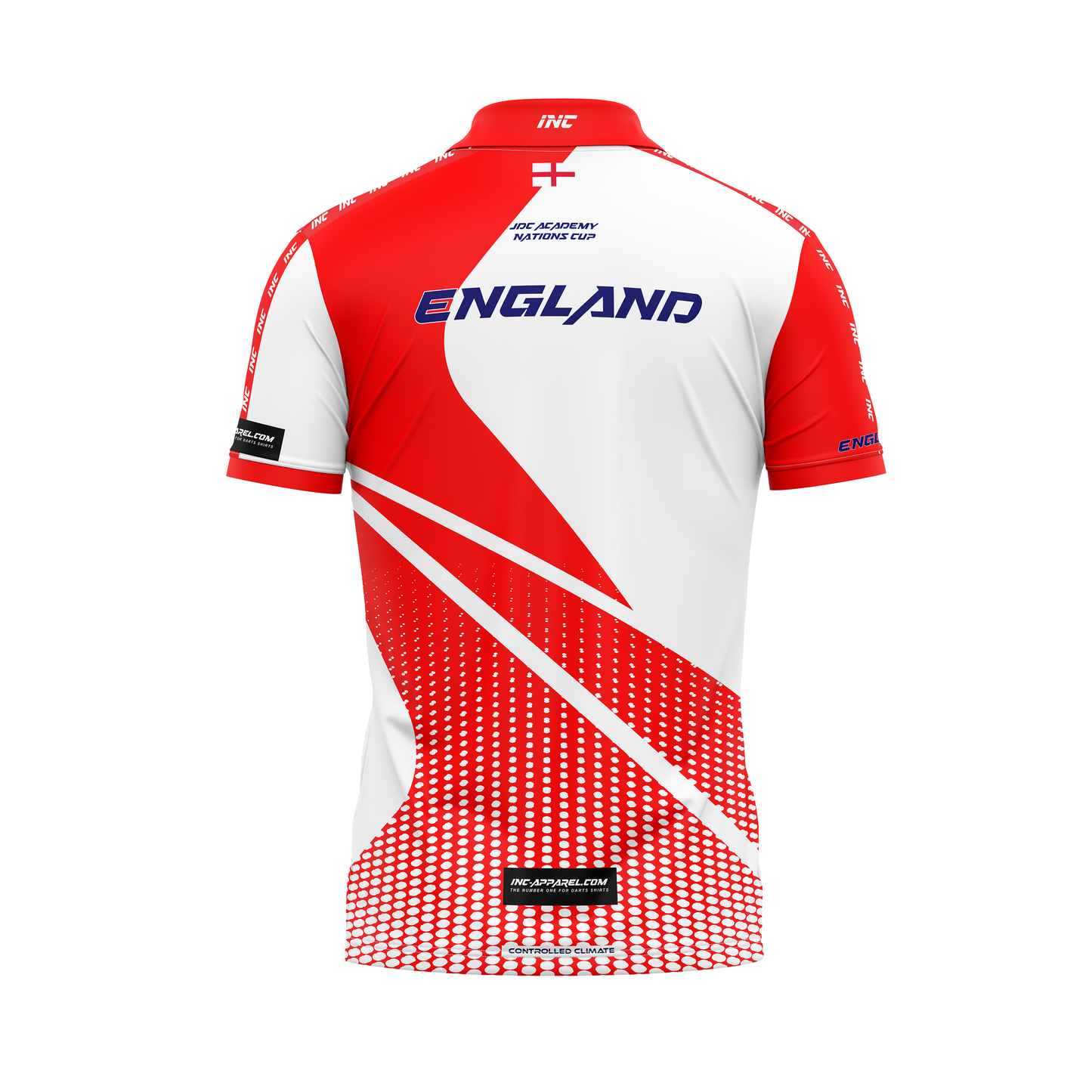 Junior Darts Corporation England Zip Polo Darts Shirt – Back View | INC-APPAREL