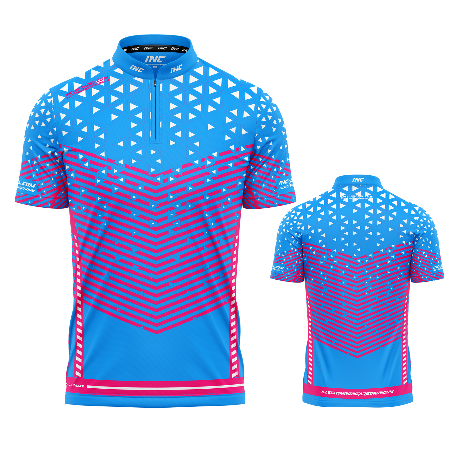 Magnus Light Blue and Pink Darts/Pool Shirt from INC-APPAREL – premium performance shirt for competitive darts and pool players.