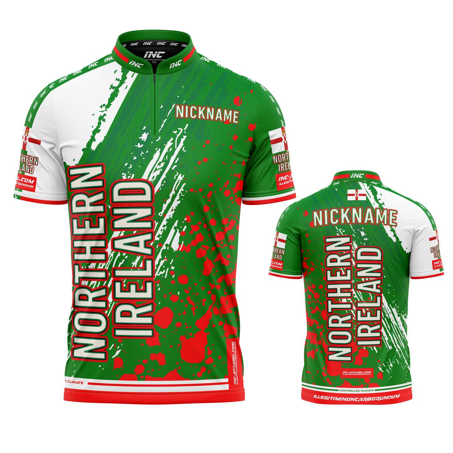 Nation Range Northern Ireland Custom Darts/Pool Shirt from INC-APPAREL – performance shirt with Northern Ireland-inspired design and breathable athletic fabric.