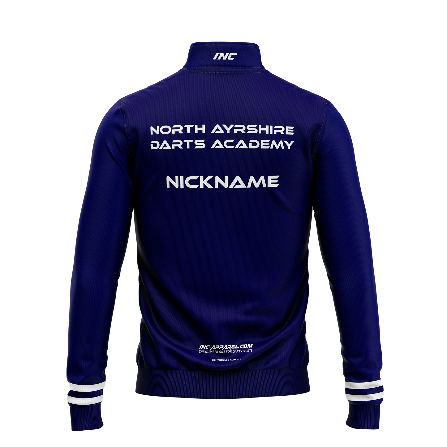 North Ayrshire Darts Academy Quarter Zip Midlayer – Back View | INC-APPAREL