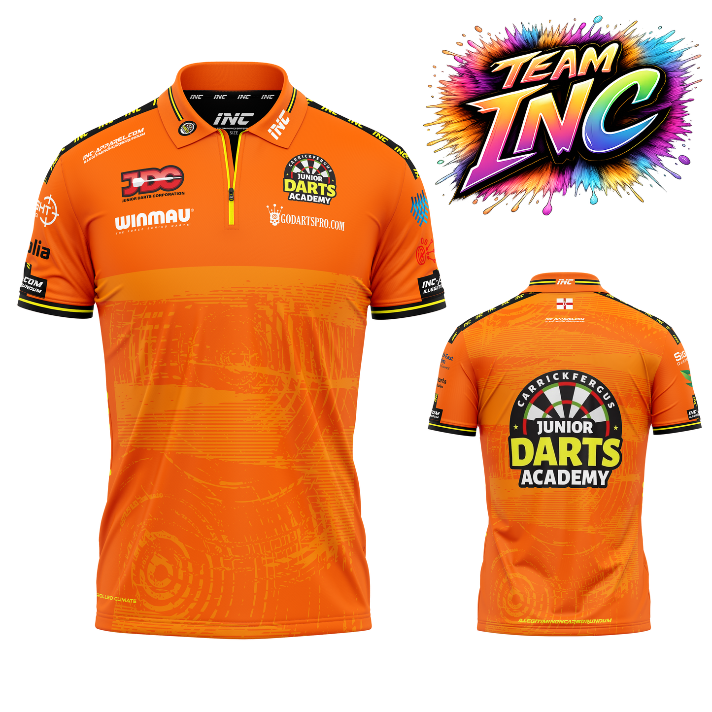 Official Carrickfergus Junior Darts Academy darts shirt from INC-APPAREL