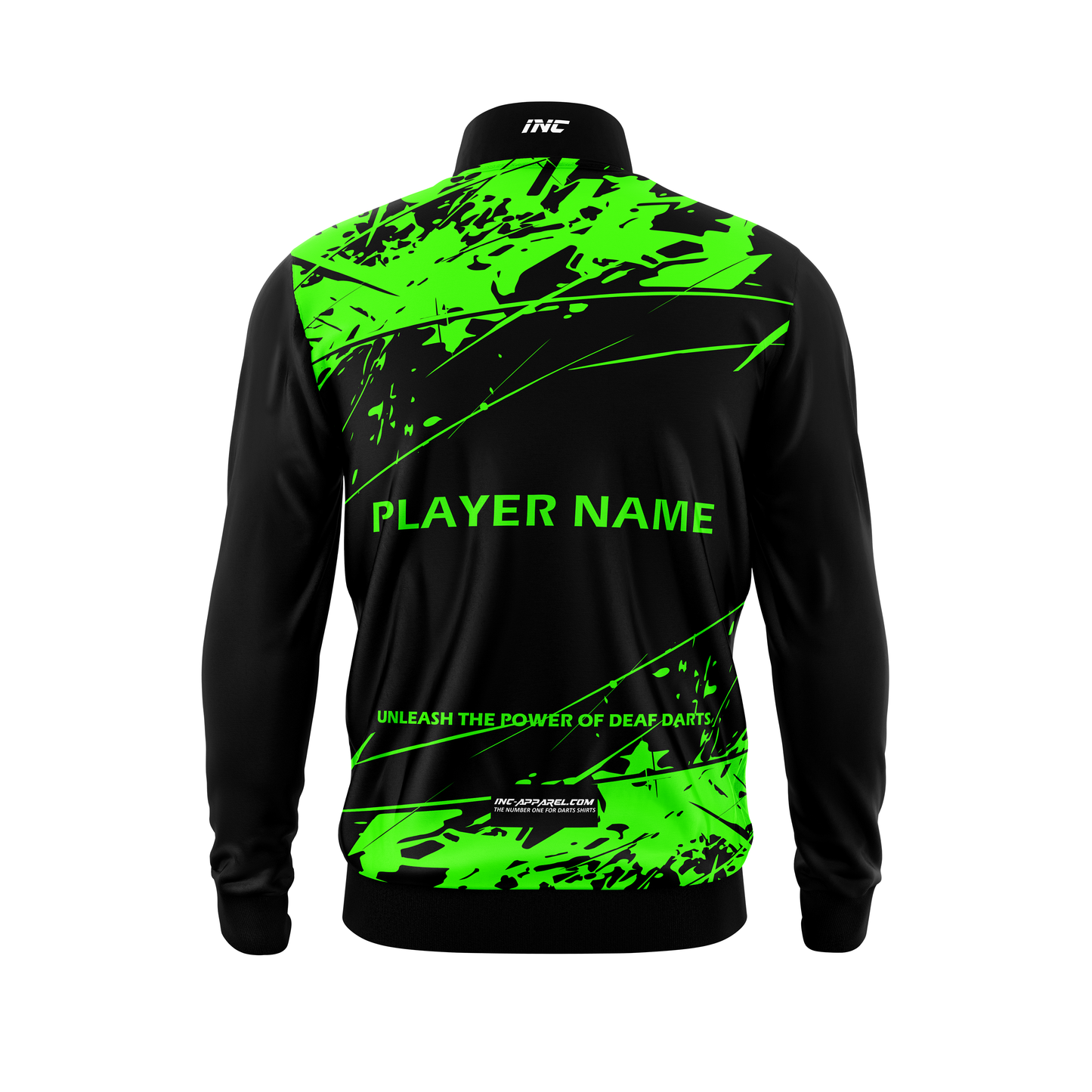 Back view of the Official Deaf Darts Organisation Tournament Jacket - INC-APPAREL
