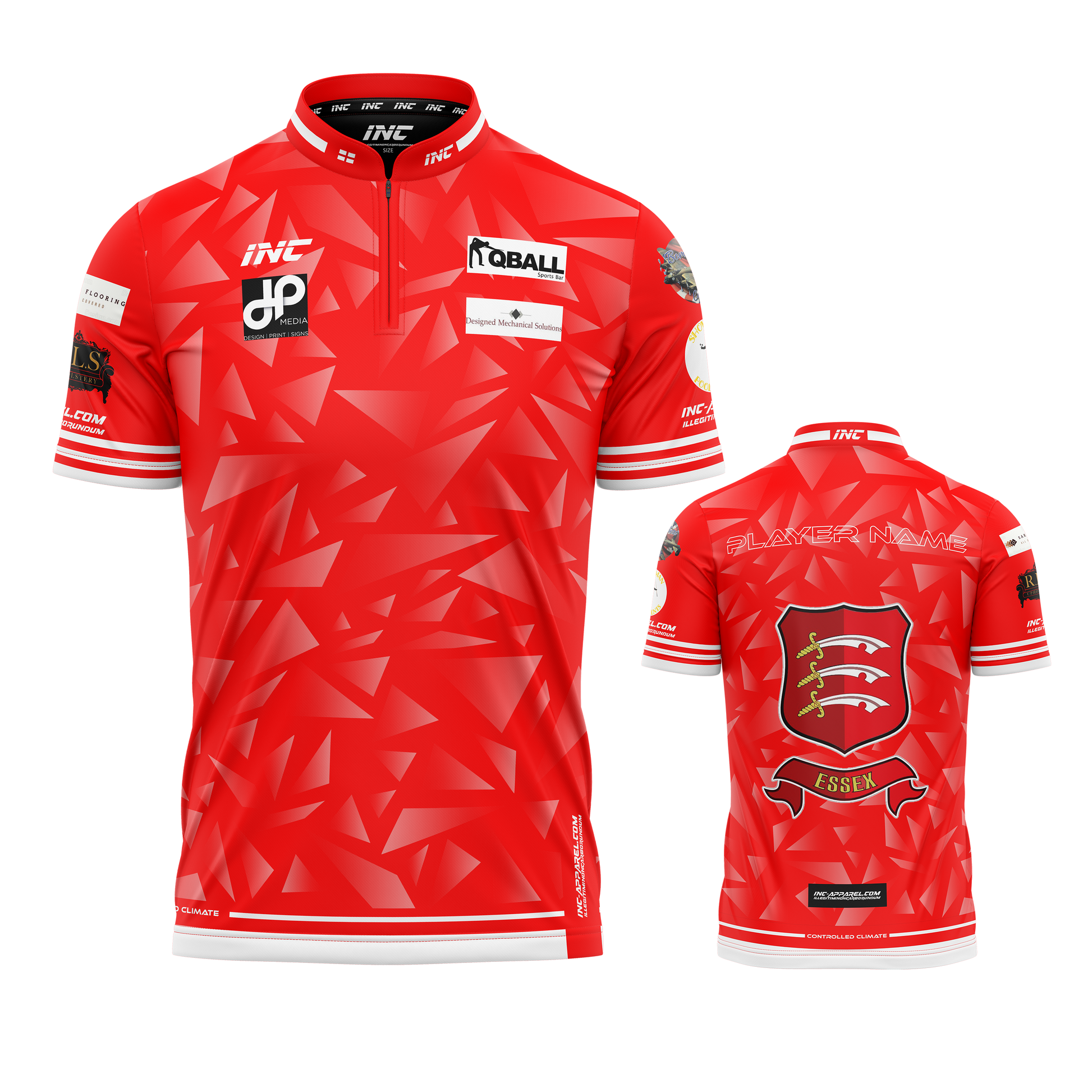 Official Essex County Pool Shirt from INC-APPAREL – made-to-order county team pool shirt with breathable fabric, athletic fit, and official crest.