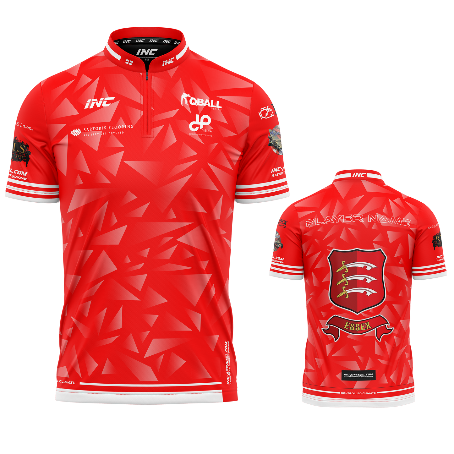 Official Essex County Pool Shirt from INC-APPAREL – made-to-order county team pool shirt with breathable fabric, athletic fit, and official crest.