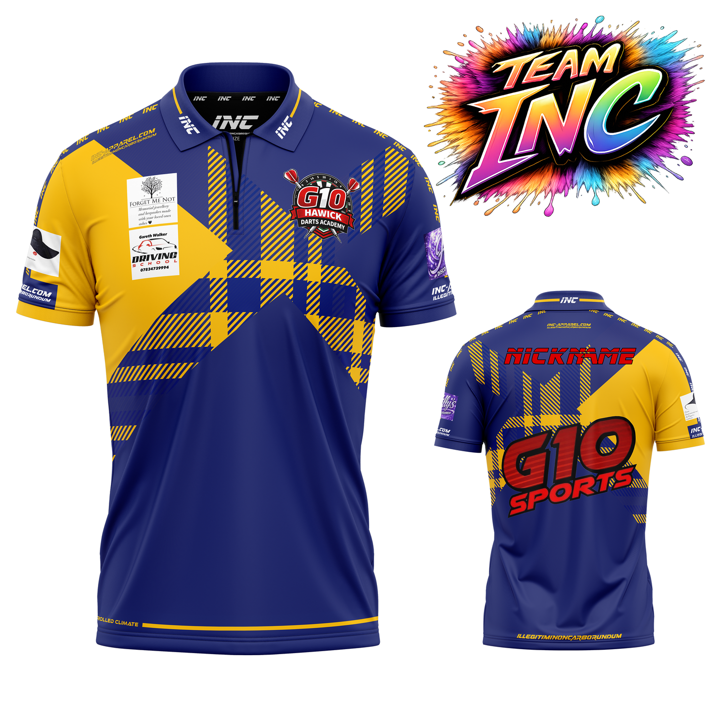 Official Hawick Darts Academy Darts Shirt from INC-APPAREL – performance academy darts shirt with official team branding.