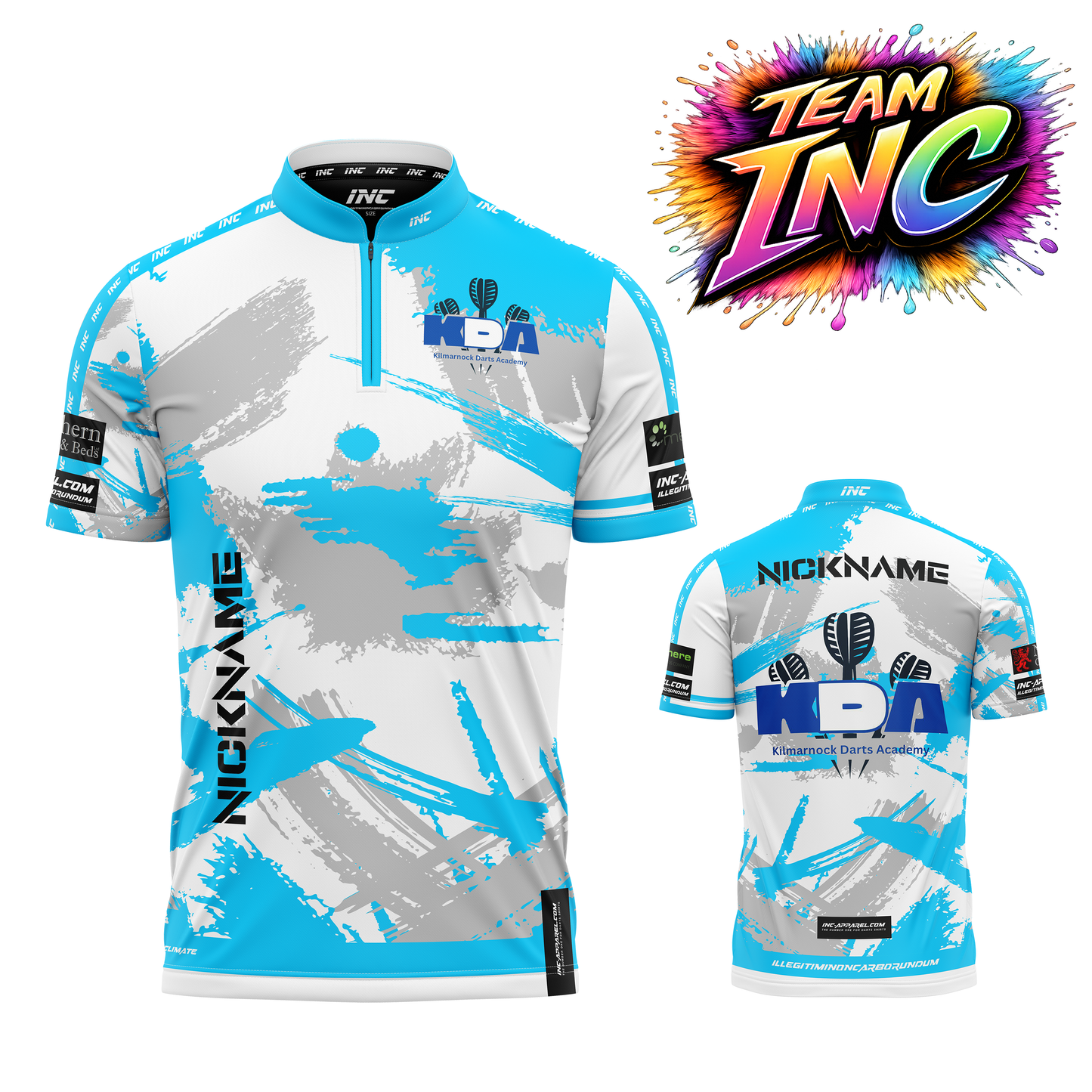 Official Kilmarnock Darts Academy PRO1 darts shirt from INC-APPAREL