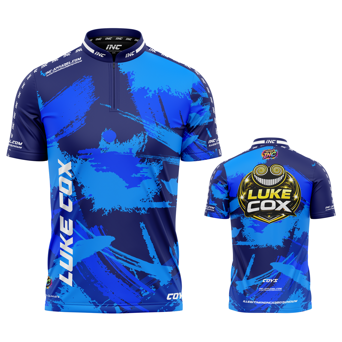 Official Luke Cox performance darts shirt from INC-APPAREL