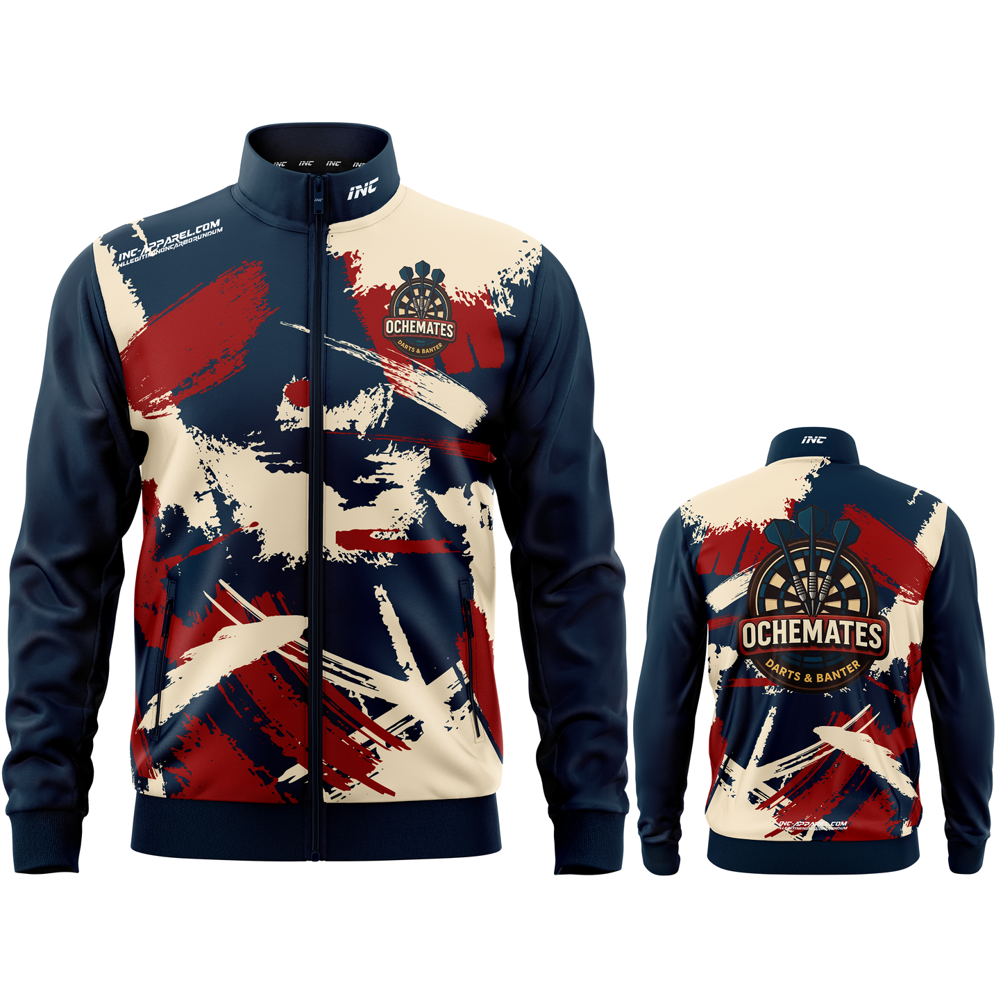 Official Ochemates Darts Team Tournament Jacket from INC-APPAREL – professional team darts jacket with official branding.