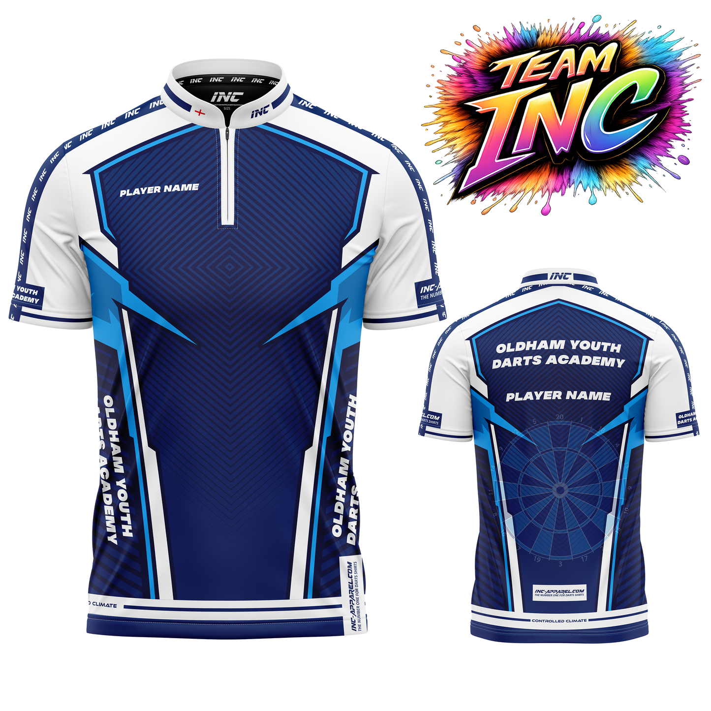 Official Oldham Youth Darts Academy darts shirt from INC-APPAREL