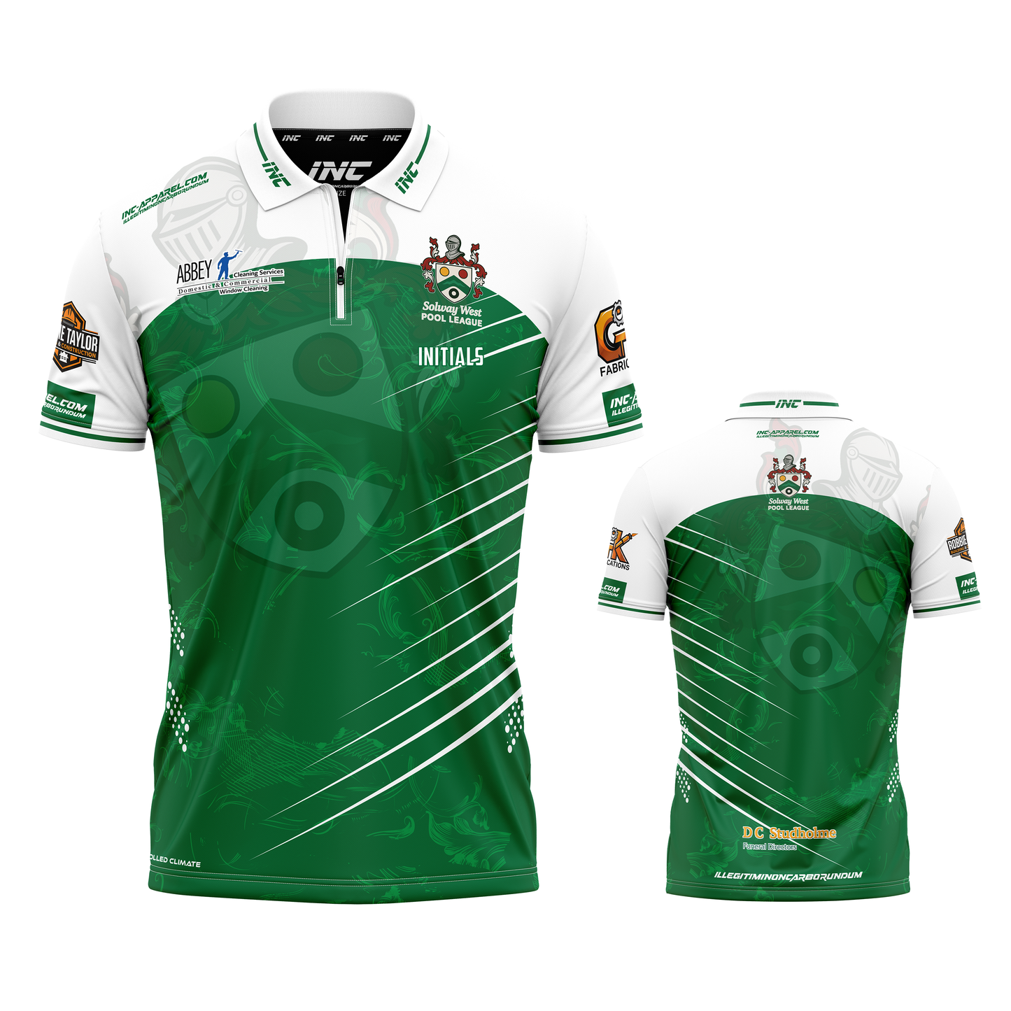 Official Solway West Pool League shirt front view professional league pool shirt from INC-APPAREL