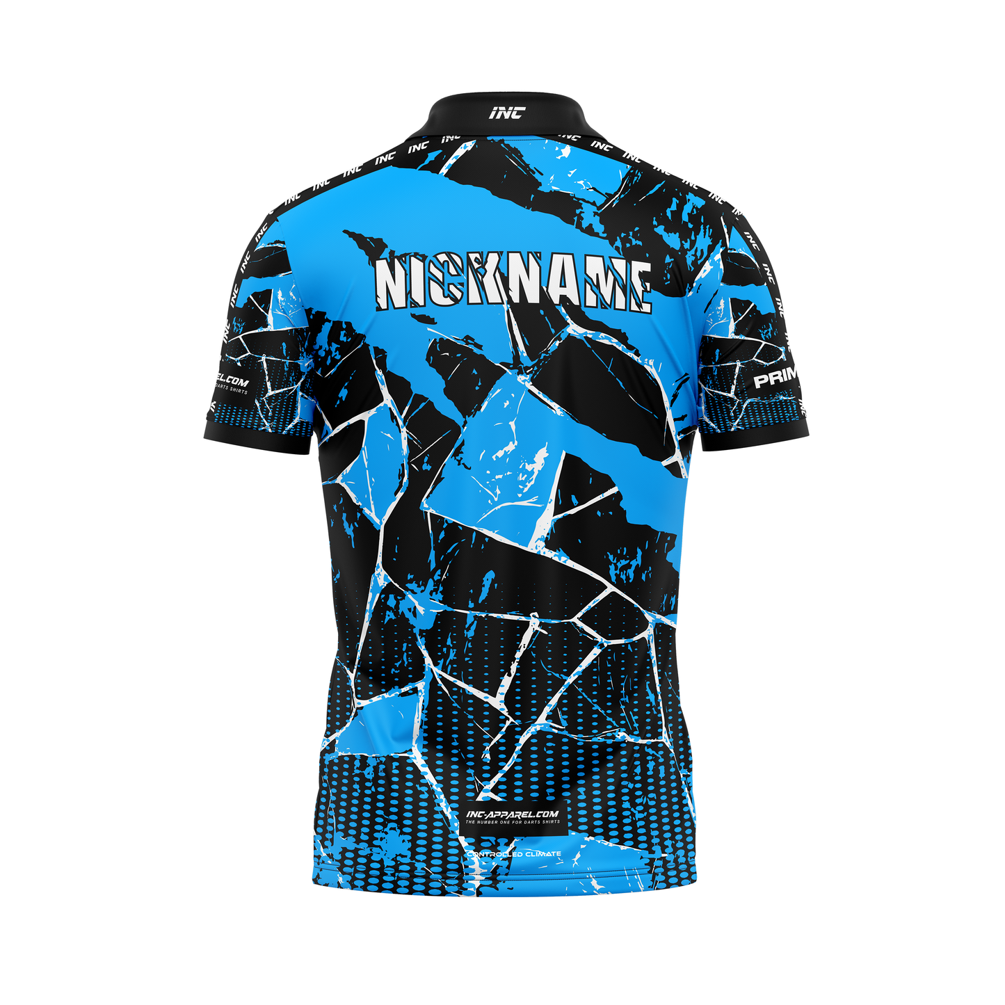 Primal Caeruleus Darts Zip Polo Shirt – Back View | INC-APPAREL