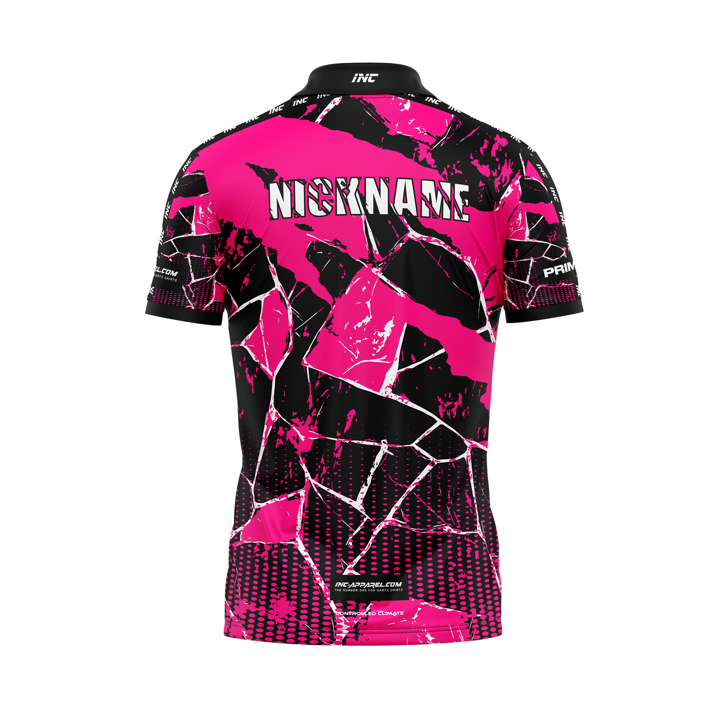 Primal Roseus Darts Zip Polo Shirt – Back View | INC-APPAREL